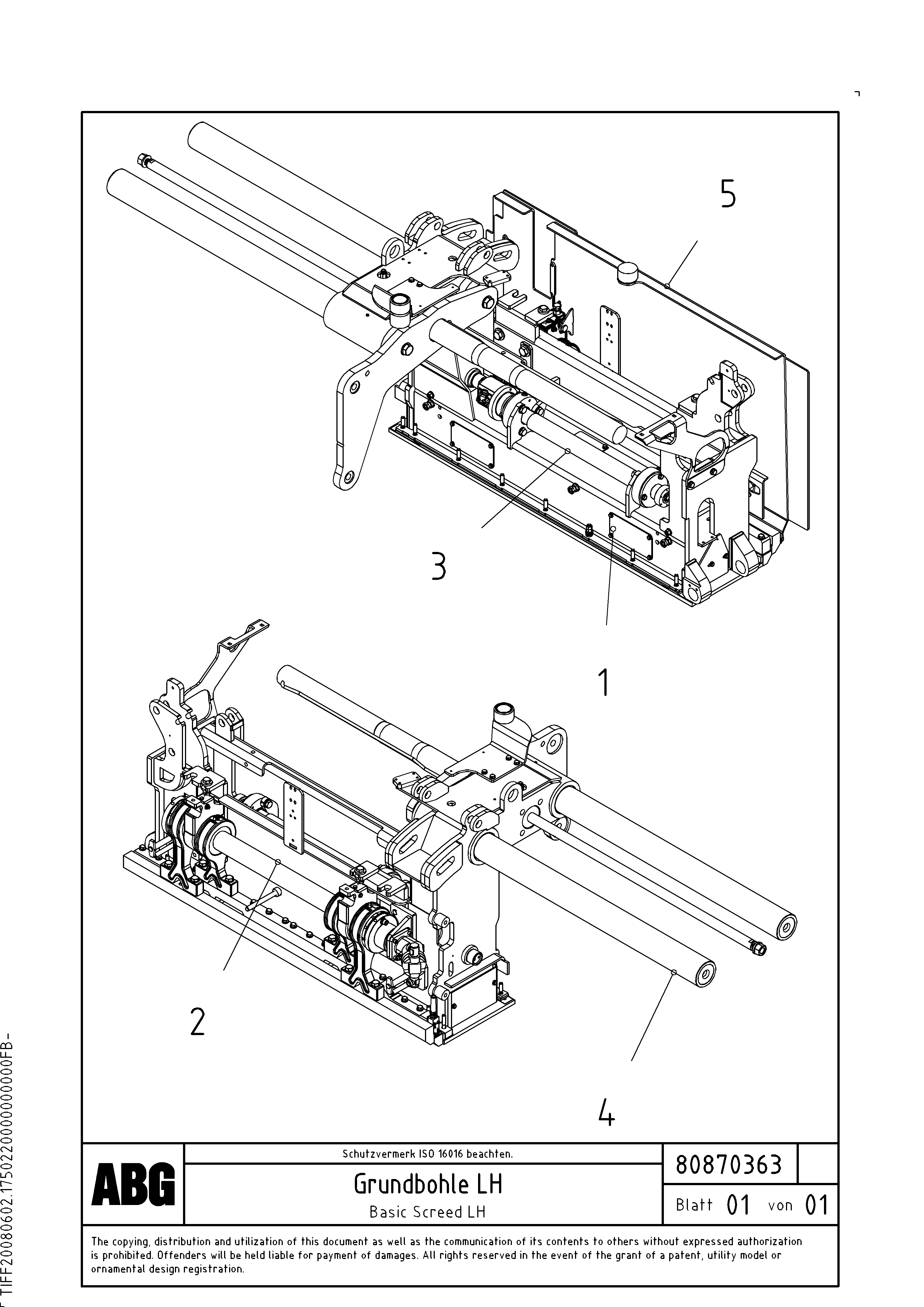 Схема запчастей Volvo VDT-V 88 GTC - 74093 Basic screed VDT-V 88 ETC ATT. SCREEDS 3,0 - 9,0M ABG8820, ABG8820B