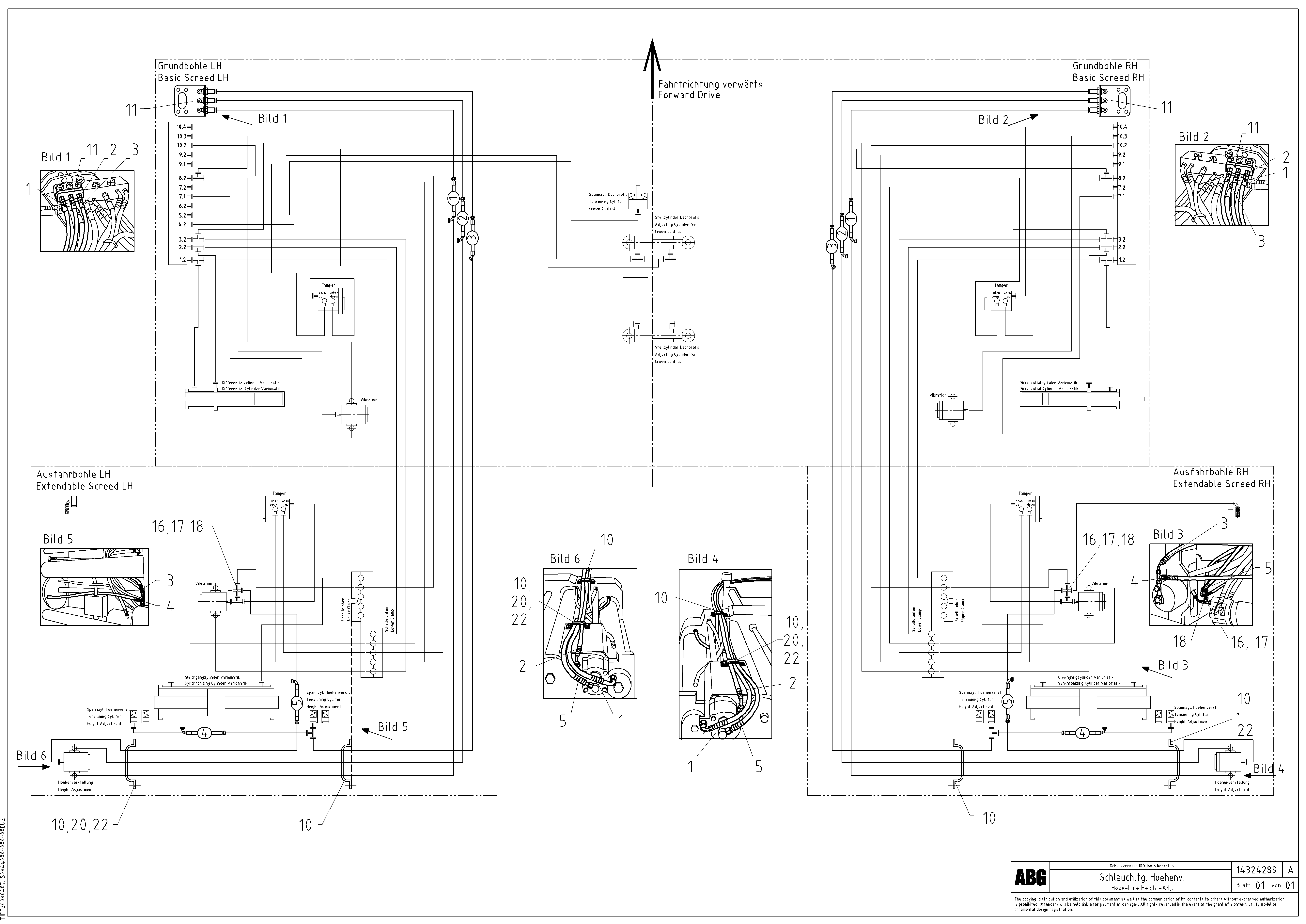 Схема запчастей Volvo VDT-V 88 GTC - 72249 Hose-line, height-adjustment on basic and extendable screed VDT-V 88 GTC ATT. SCREEDS 3,0 - 9,0M ABG7820/ABG780B