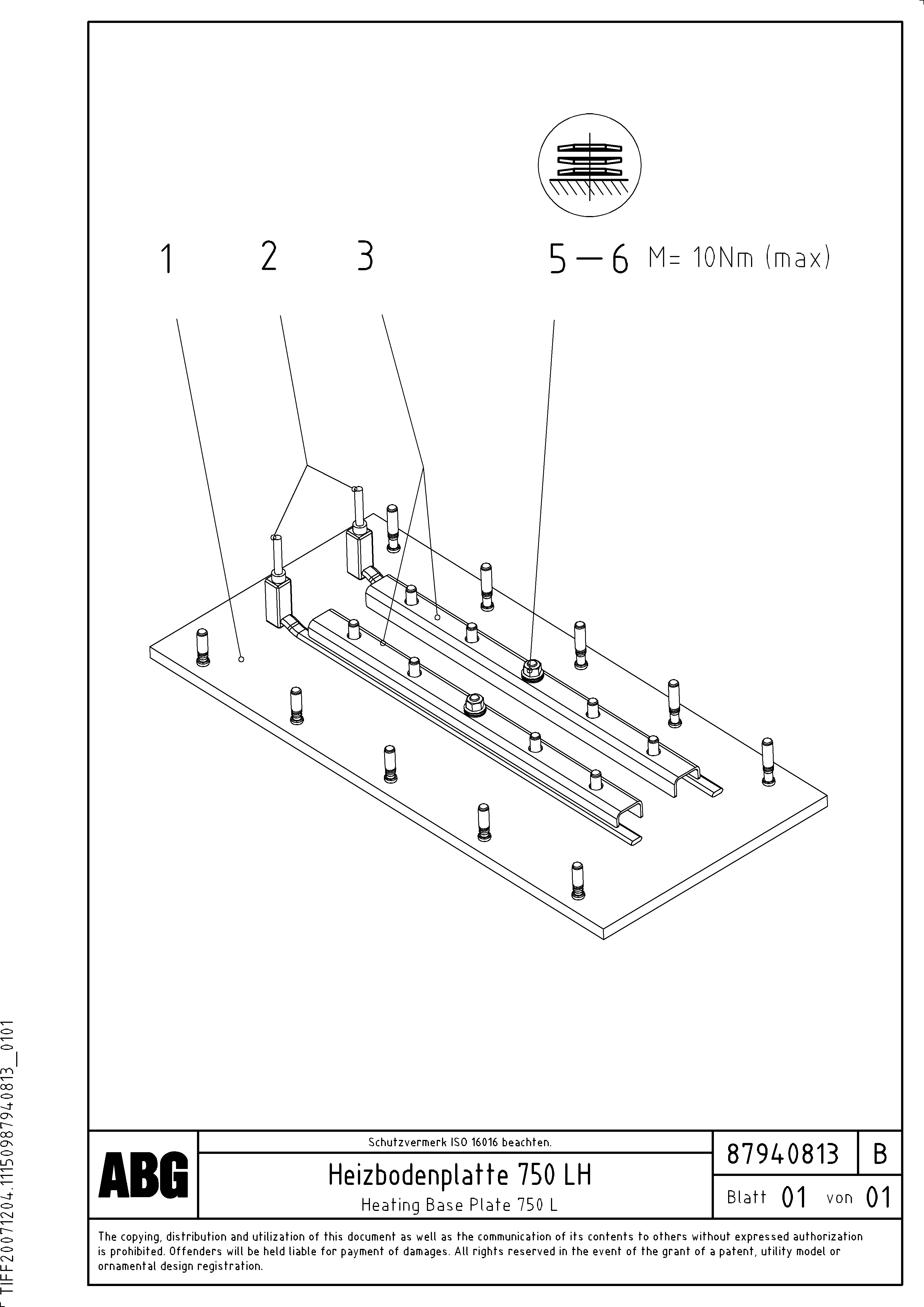 Схема запчастей Volvo VDT-V 88 GTC - 73490 Heating base plate for extension VDT-V 88 ETC ATT. SCREEDS 3,0 - 9,0M ABG8820, ABG8820B