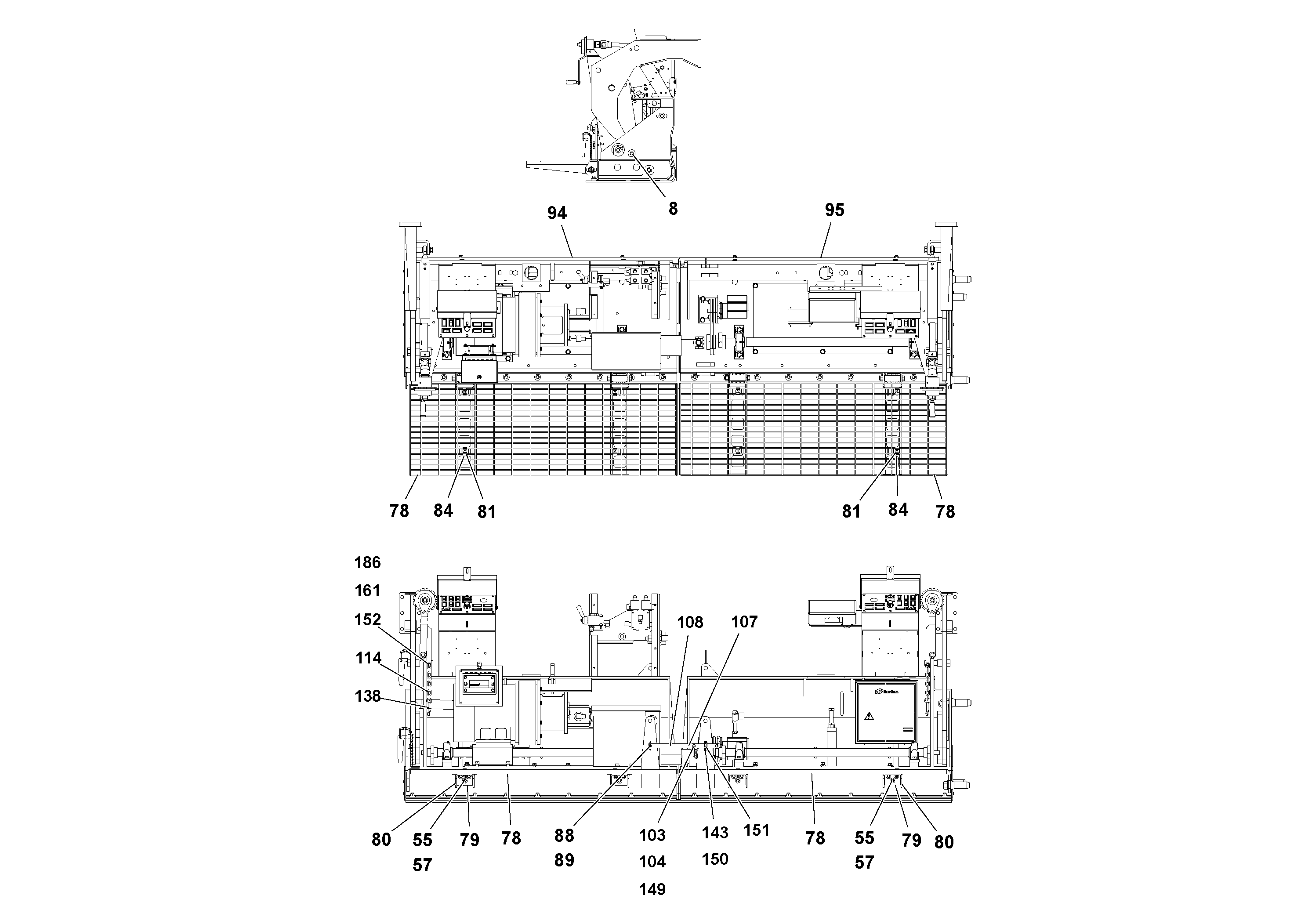 Схема запчастей Volvo Wedgelocks - 62915 Vibrator Shafts and Motor WEDGE-LOCK 10 ELECTRIC