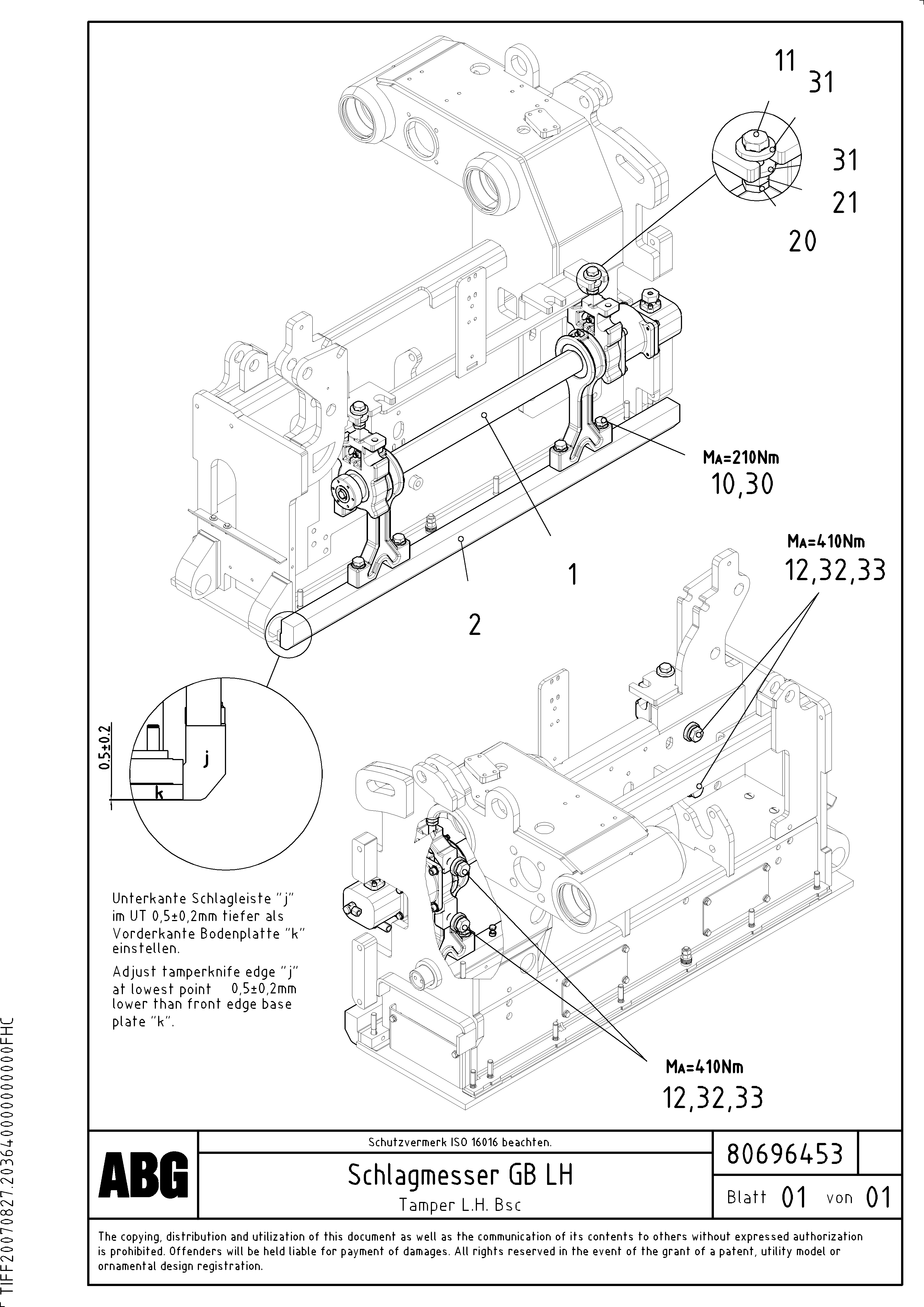 Схема запчастей Volvo VB-T 78 GTC - 64919 Tamper for basic screed VB-T 78 GTC ATT. SCREEDS 2,5 - 8,0M ABG6820