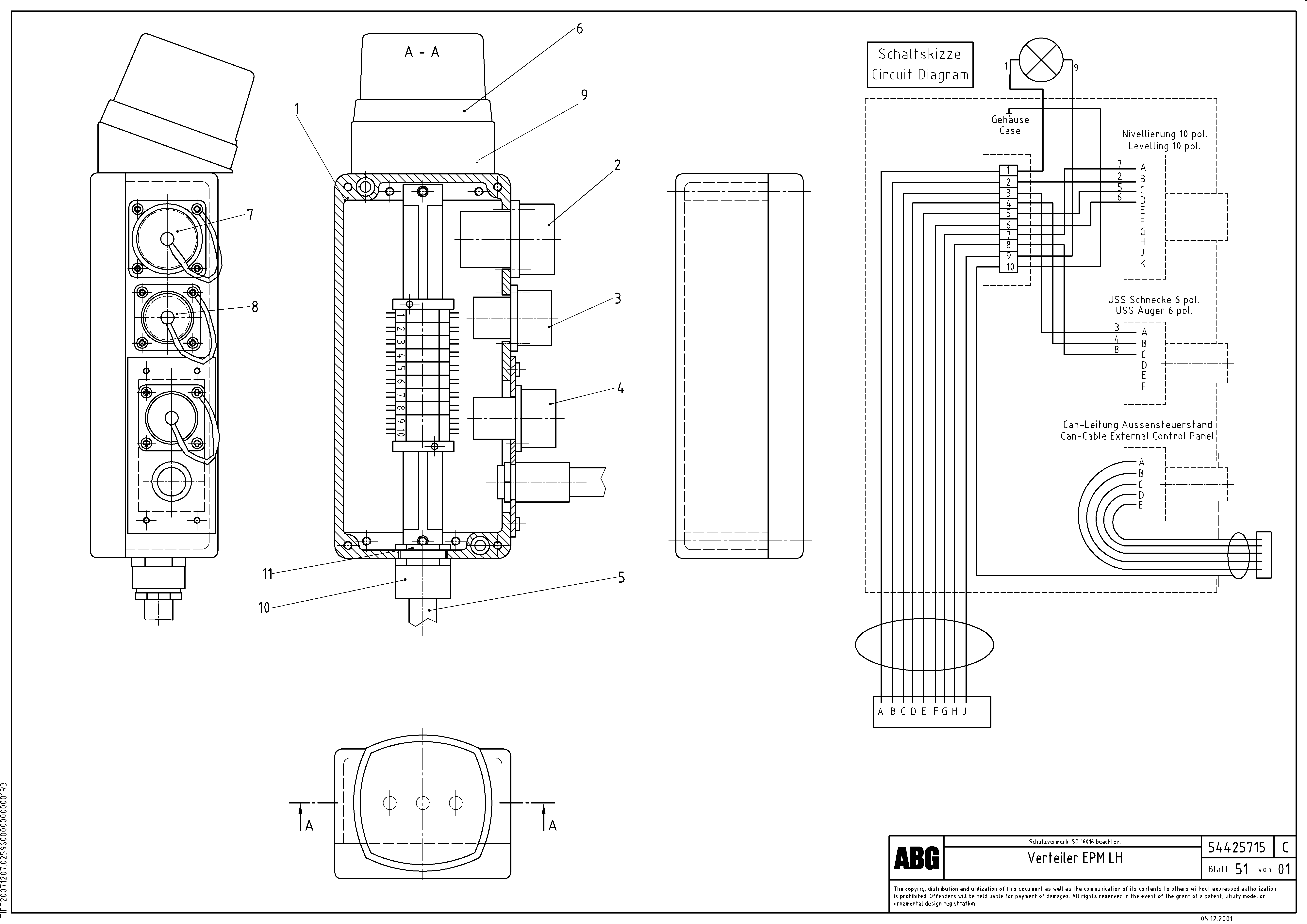 Схема запчастей Volvo VB 79 ETC - 69395 Distribution box on screed for EPM (Electronic Paver Management) VB 79 ETC ATT. SCREEDS 2,5 - 9,0M ABG7820, ABG7820B