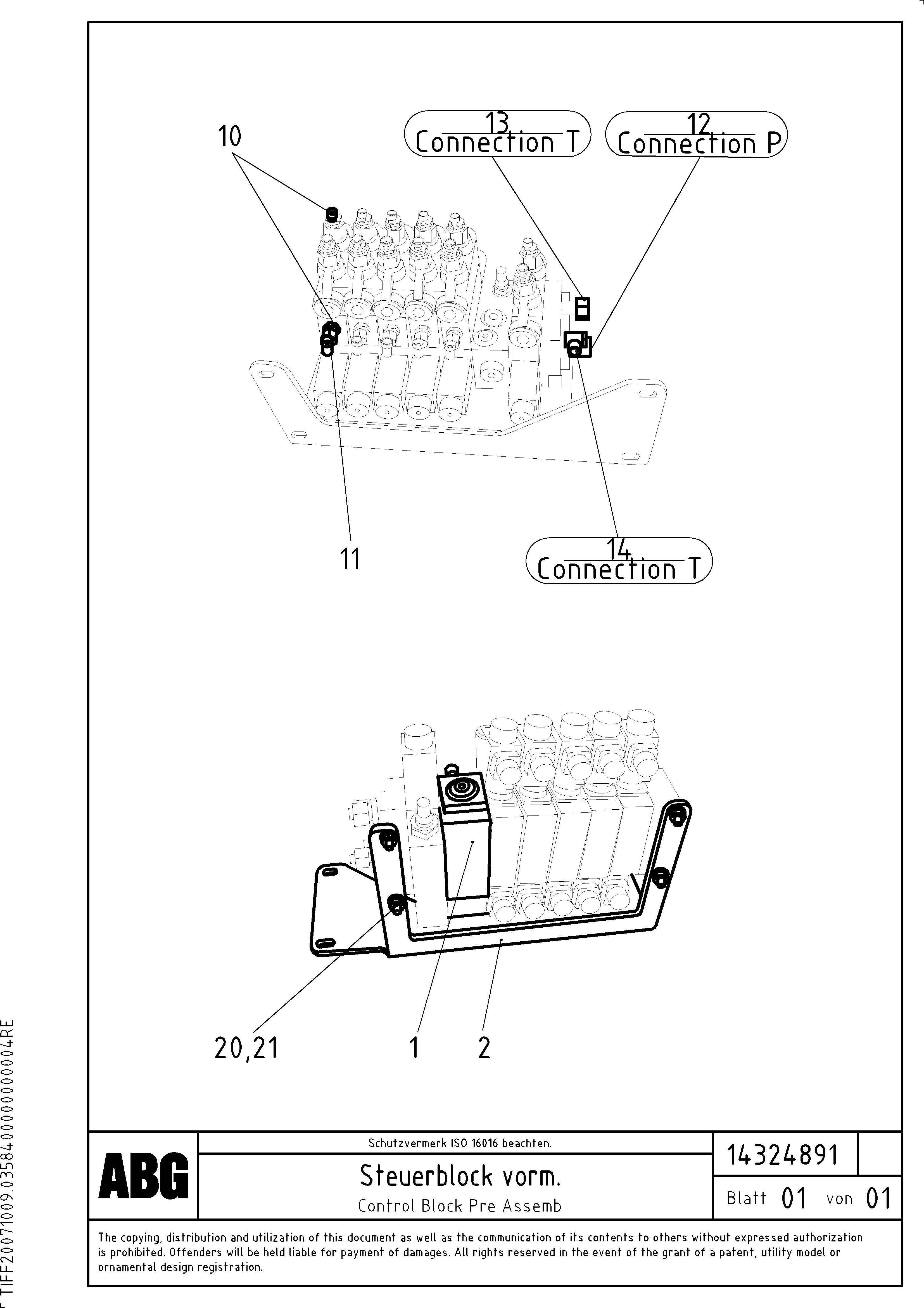 Схема запчастей Volvo VB 89 ETC - 63512 Control block for screed function VB 89 ETC ATT. SCREEDS 3,0 - 9,0M ABG9820