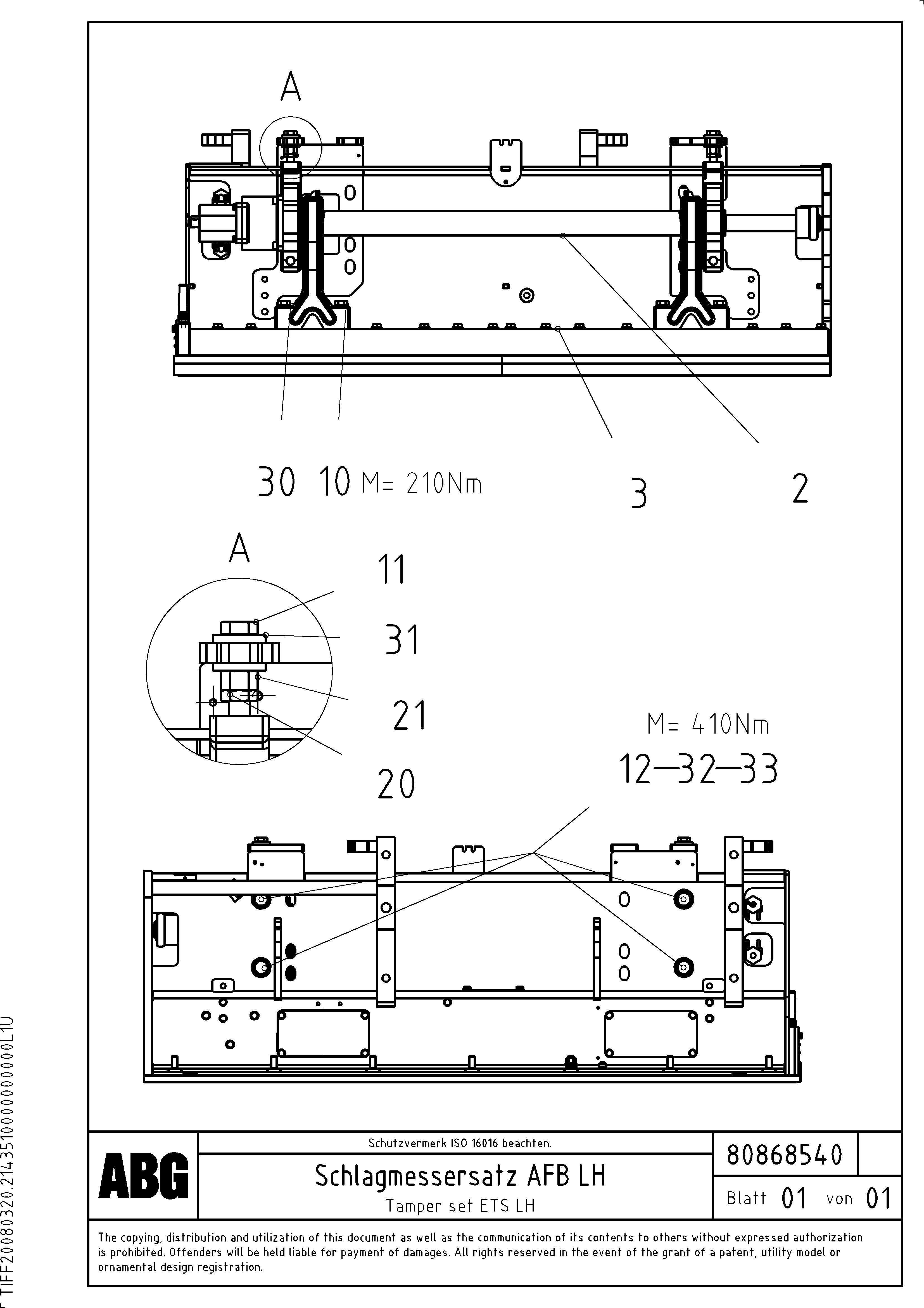 Схема запчастей Volvo VB 89 ETC - 72111 Tamper for extendable screed VB 89 ETC ATT. SCREEDS 3,0 - 9,0M ABG7820, ABG7820B