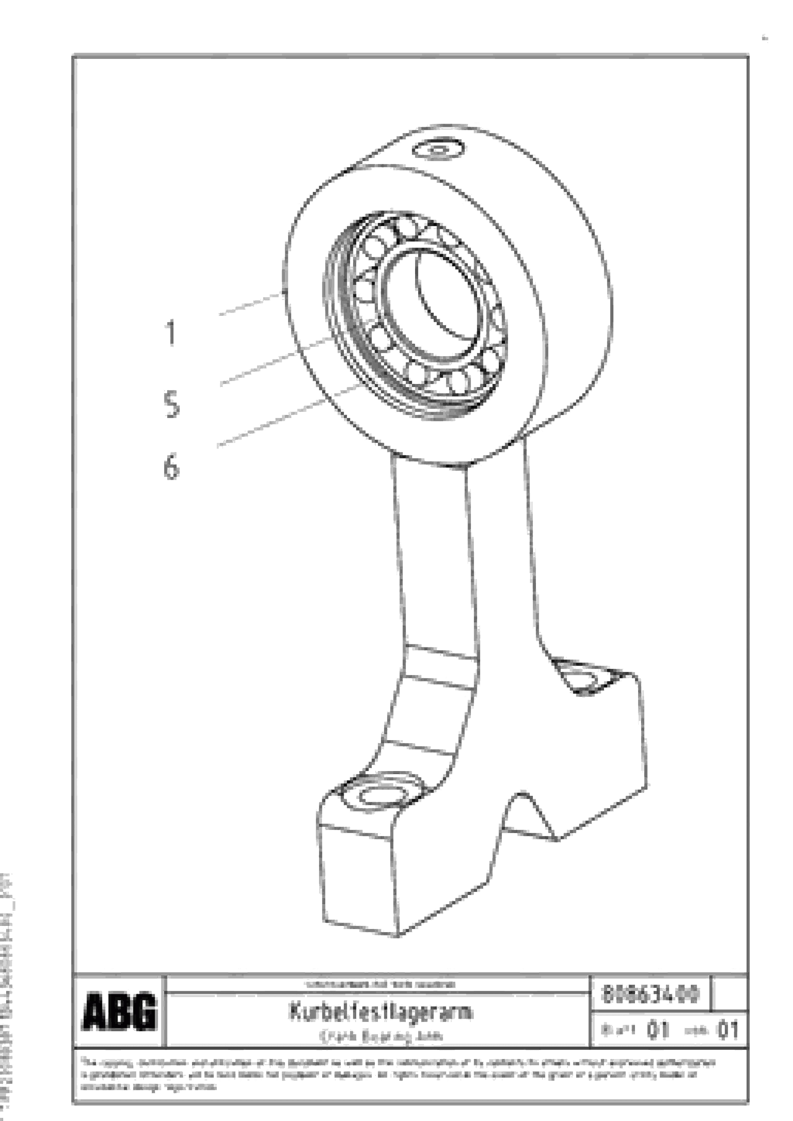 Схема запчастей Volvo VB 89 ETC - 70041 Crank bearing arm for tamper/extendable screed VB 89 ETC ATT. SCREEDS 3,0 - 9,0M ABG9820