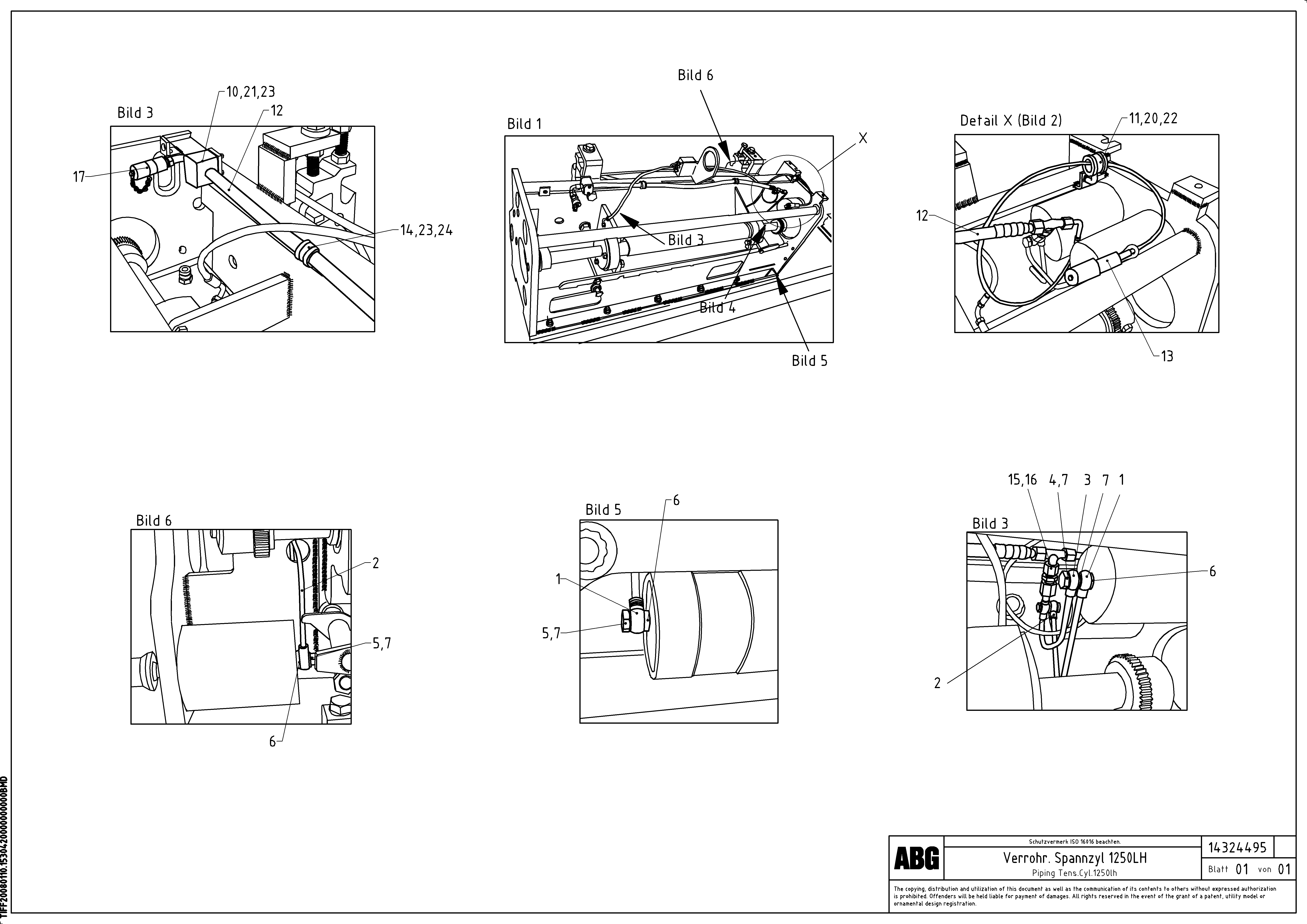 Схема запчастей Volvo VB 89 ETC - 70271 Piping, tensioning cylinder, for extension VB 89 ETC ATT. SCREEDS 3,0 - 9,0M ABG9820