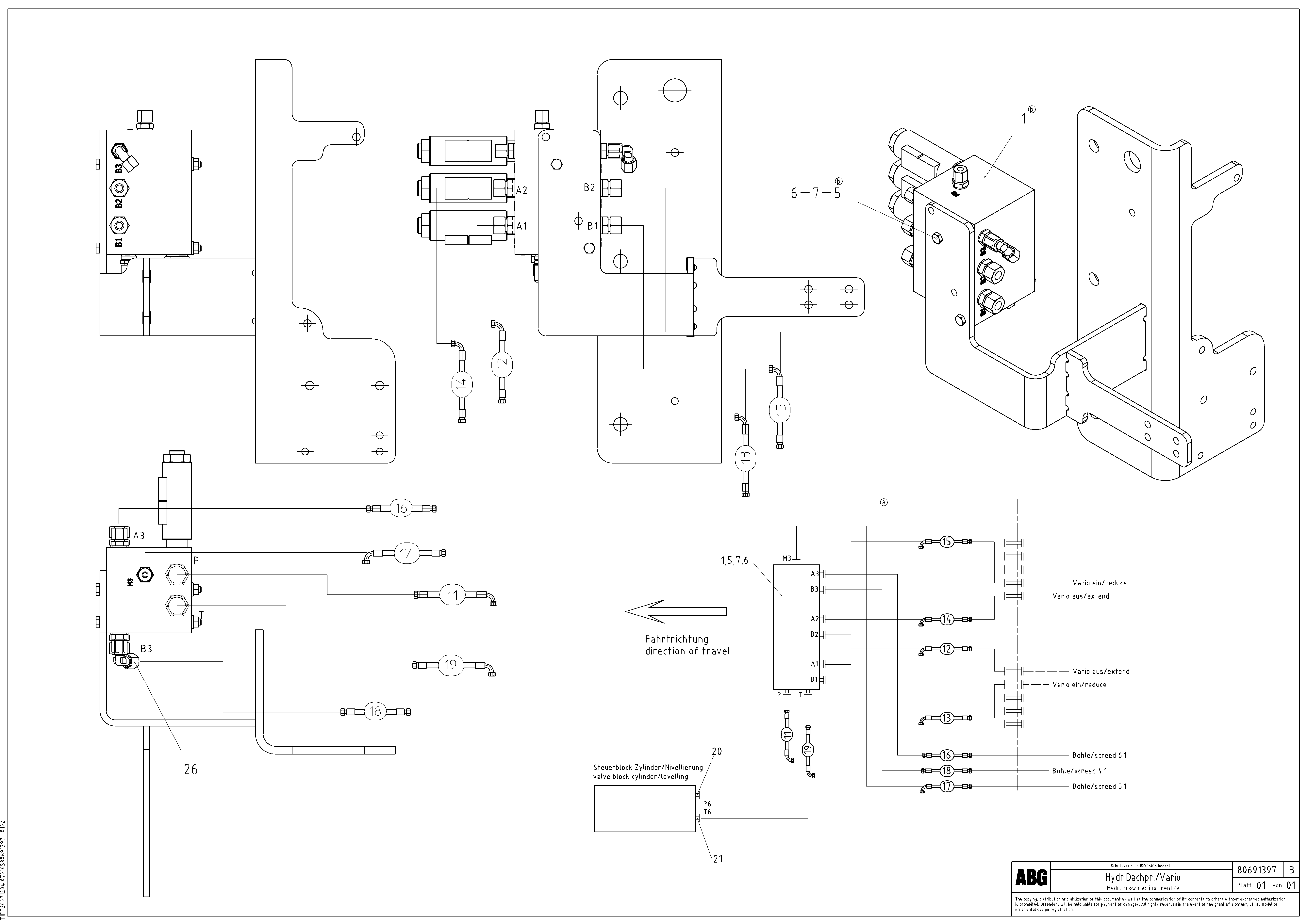 Схема запчастей Volvo VDT-V 89 ETC - 33865 Hydraulic crown adjustment/variomatic for basic and extandable screed VDT-V 89 ETC ATT. SCREEDS 3,0 - 9,0M ABG8820, ABG8820B