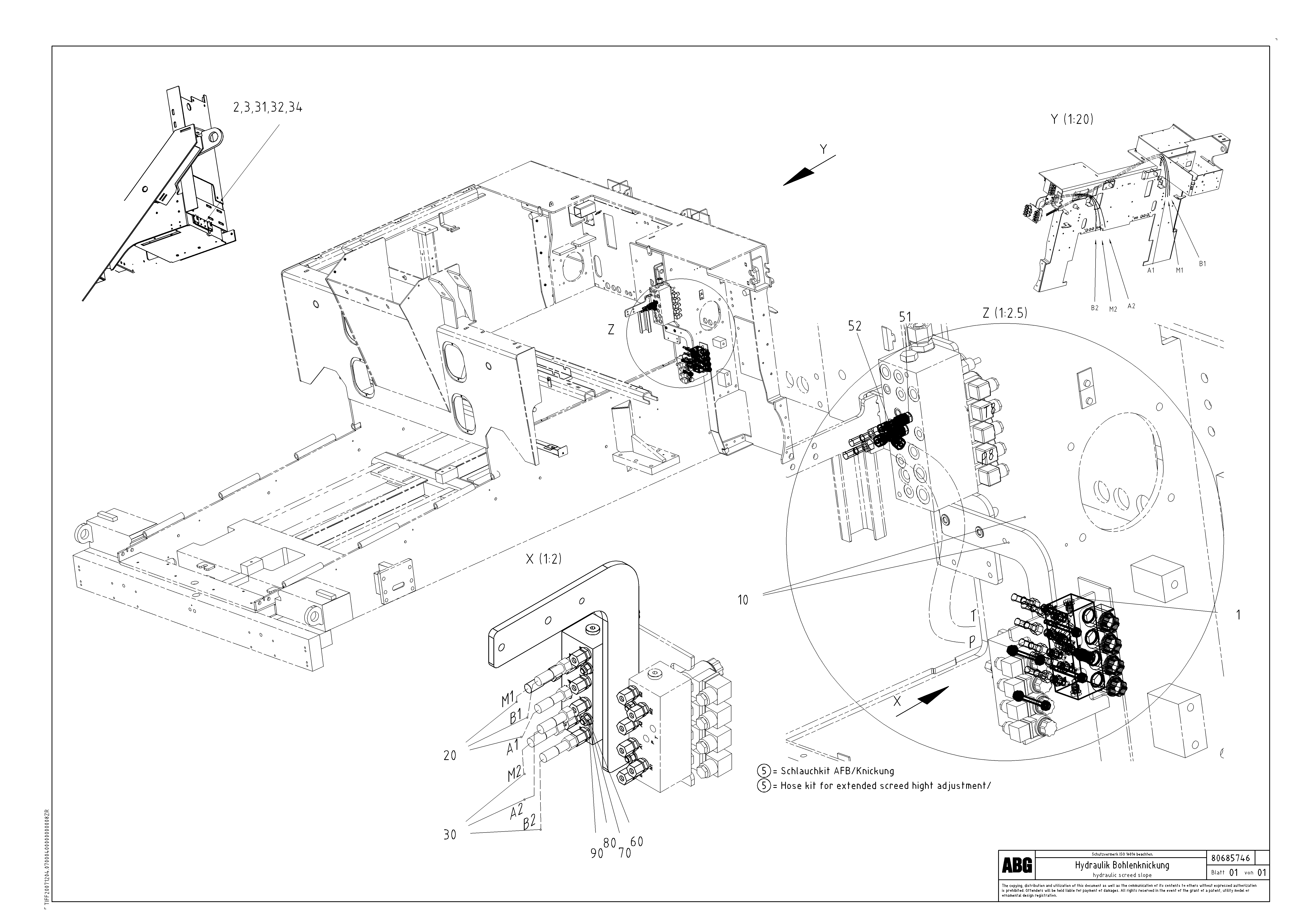 Схема запчастей Volvo VDT-V 89 ETC - 66119 Hydraulic screed slope VDT-V 89 ETC ATT. SCREEDS 3,0 - 9,0M ABG8820, ABG8820B