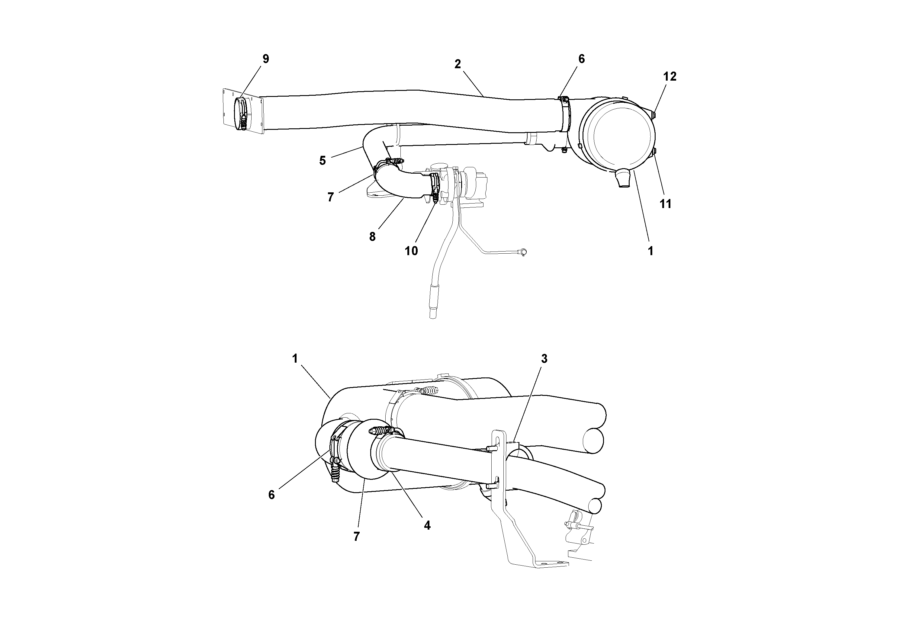Схема запчастей Volvo PT125R S/N 197470- - 62412 Air cleaner installation 