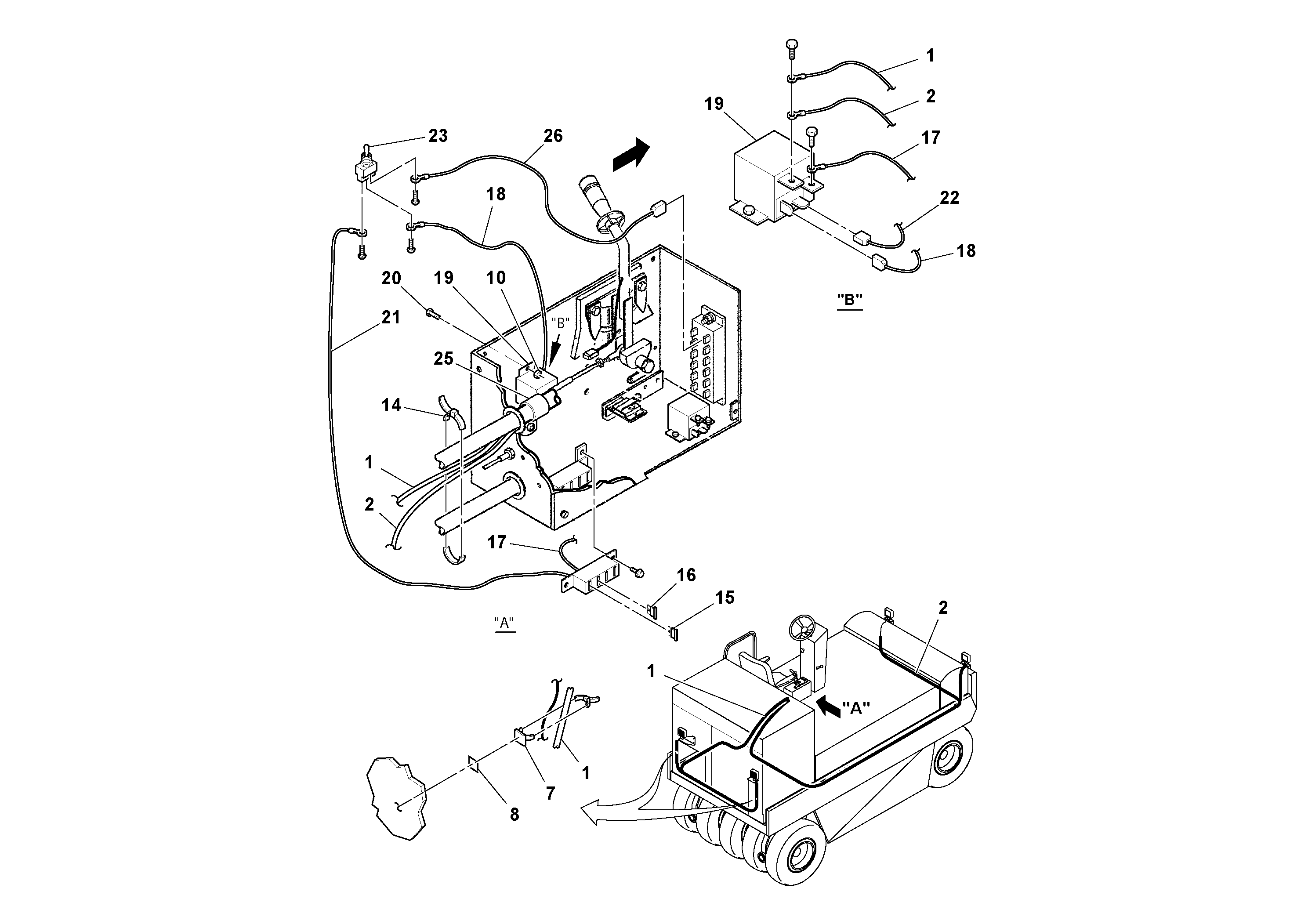 Схема запчастей Volvo PT125R S/N 197470- - 7451 Work Lights Installation 