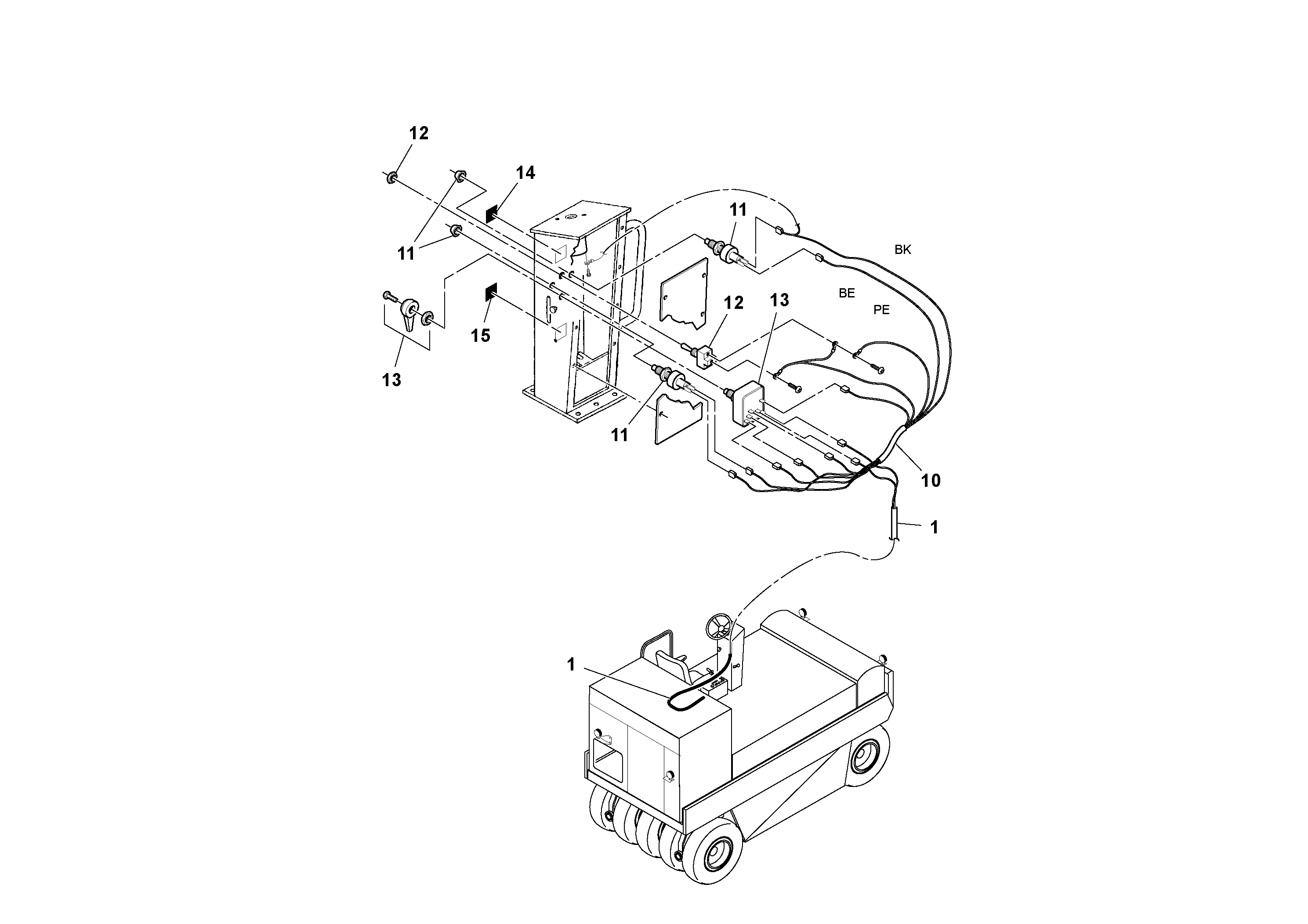 Схема запчастей Volvo PT125R S/N 197470- - 7548 Flashing Hazard Light/Turn Signal Installation 