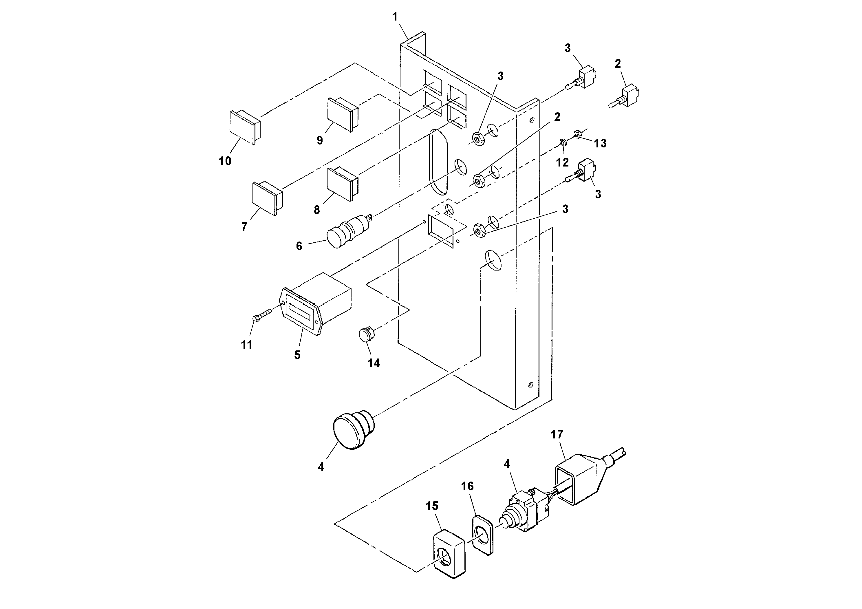 Схема запчастей Volvo PT125R S/N 197470- - 61626 Control Panel Assembly 