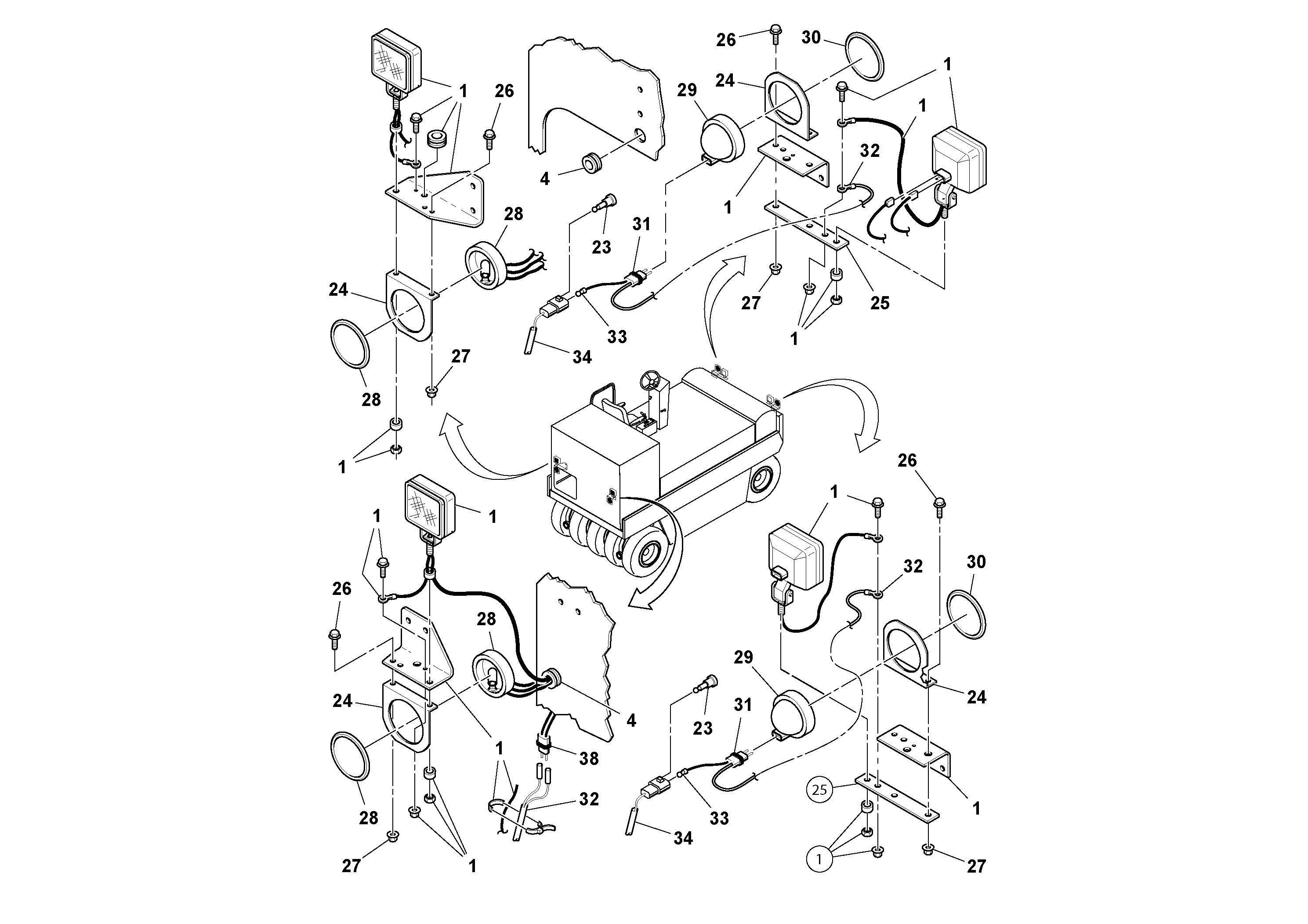 Схема запчастей Volvo PT125R S/N 197470- - 35412 Penn-dot Wiring Installation 