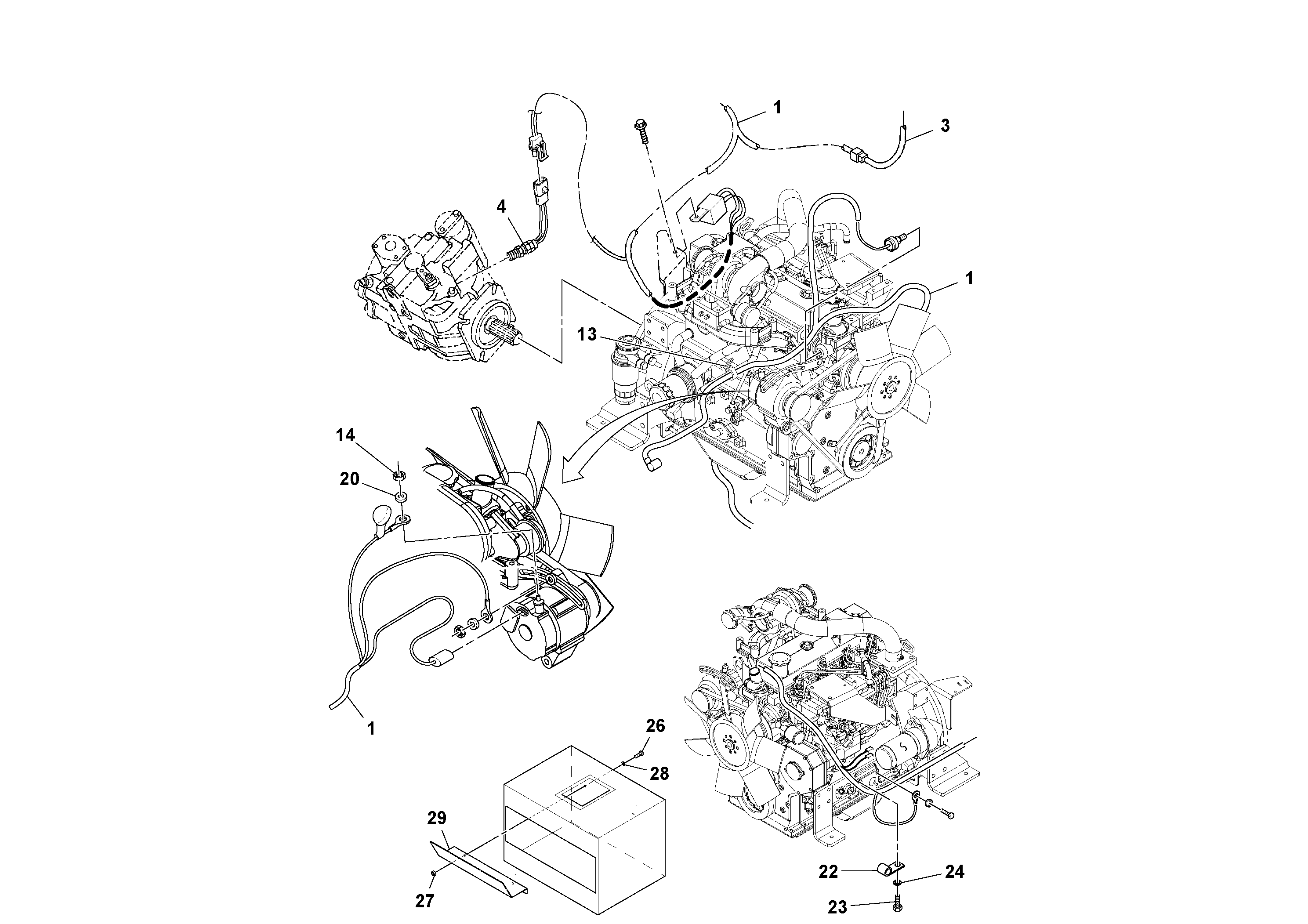 Схема запчастей Volvo PT125R S/N 197470- - 37528 Cabling Installation 