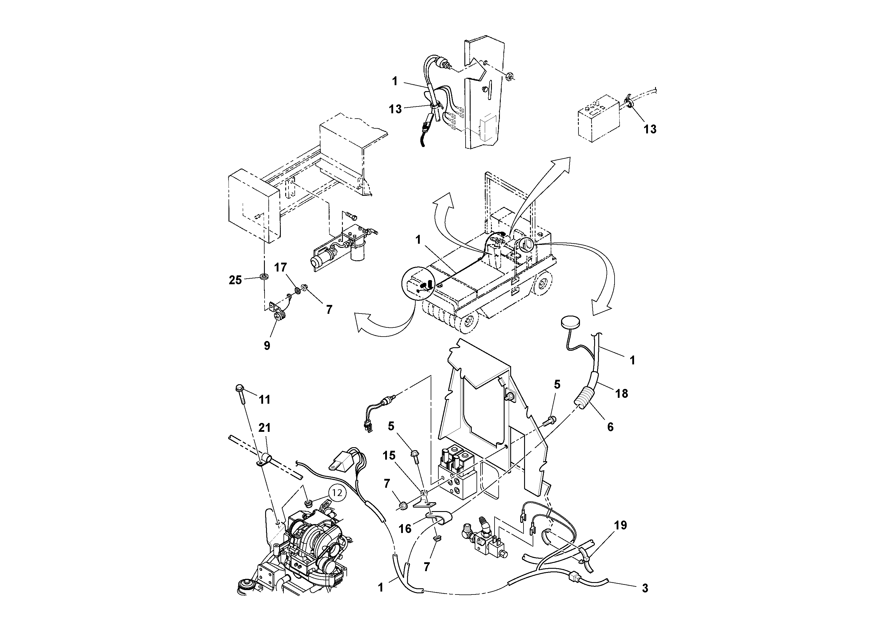 Схема запчастей Volvo PT125R S/N 197470- - 37529 Cabling Installation 