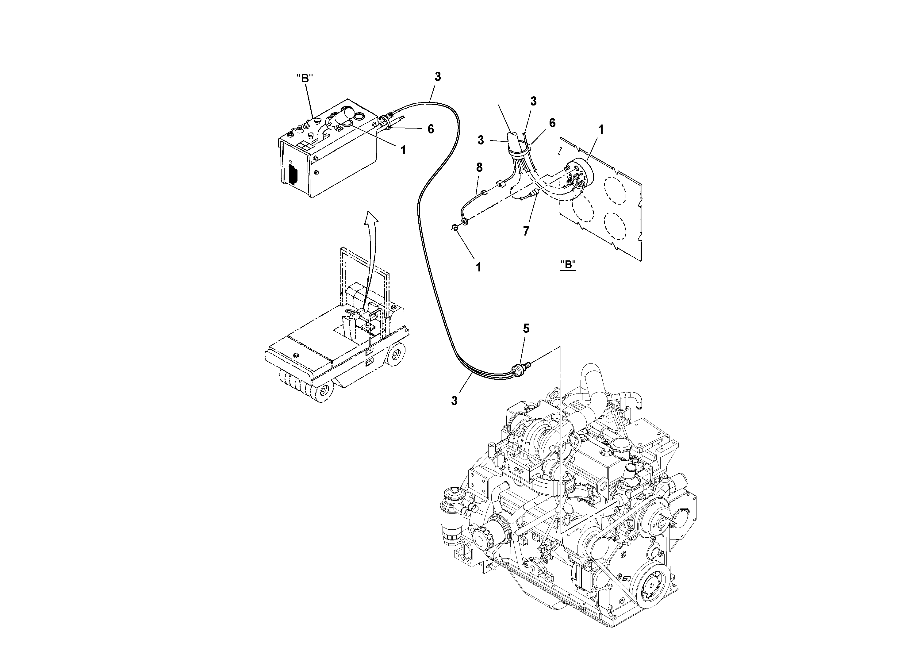 Схема запчастей Volvo PT125R S/N 197470- - 41336 Engine Coolant Temperature Gauge Installation 