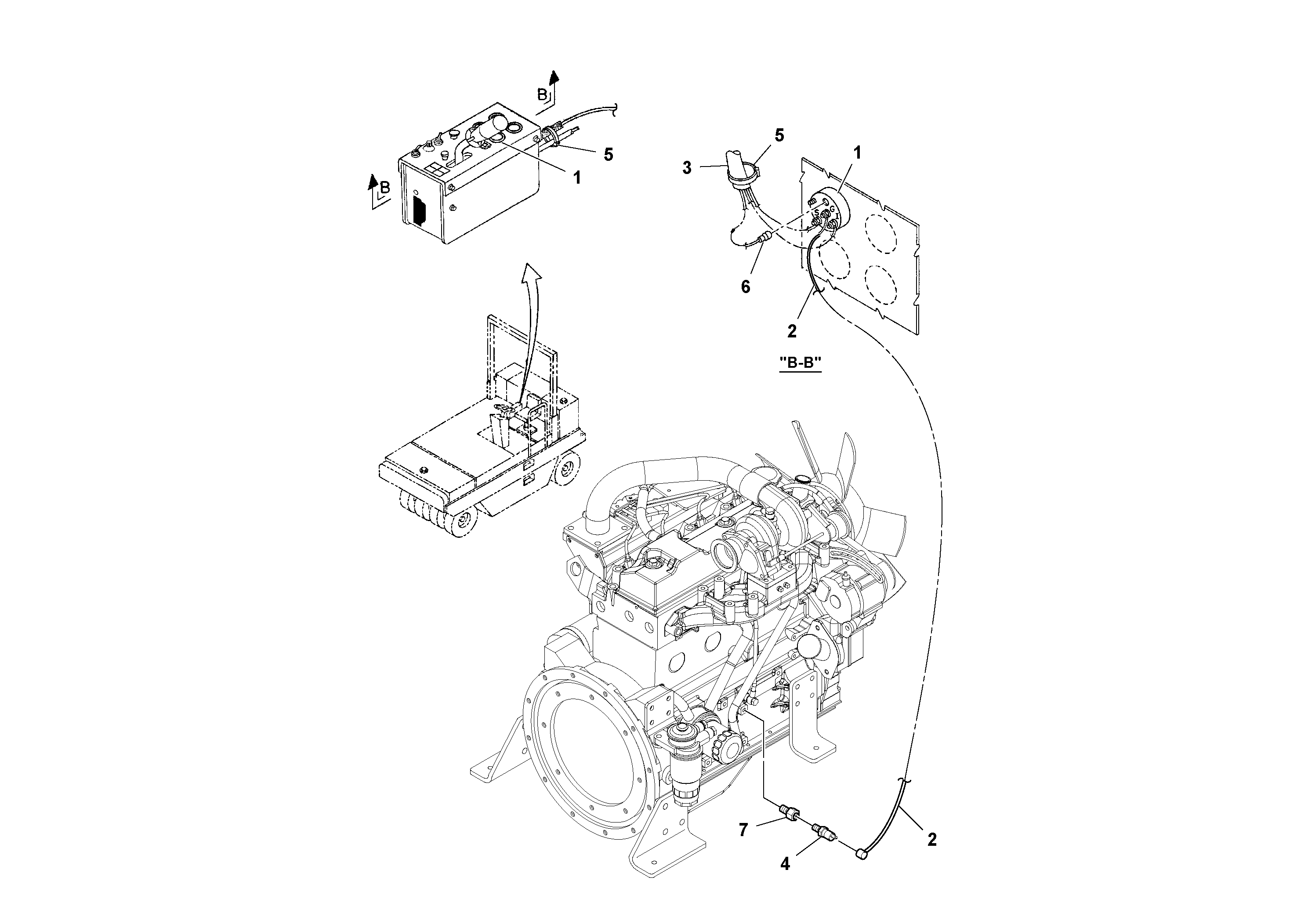 Схема запчастей Volvo PT125R S/N 197470- - 56791 Engine Oil Pressure Gauge Installation 