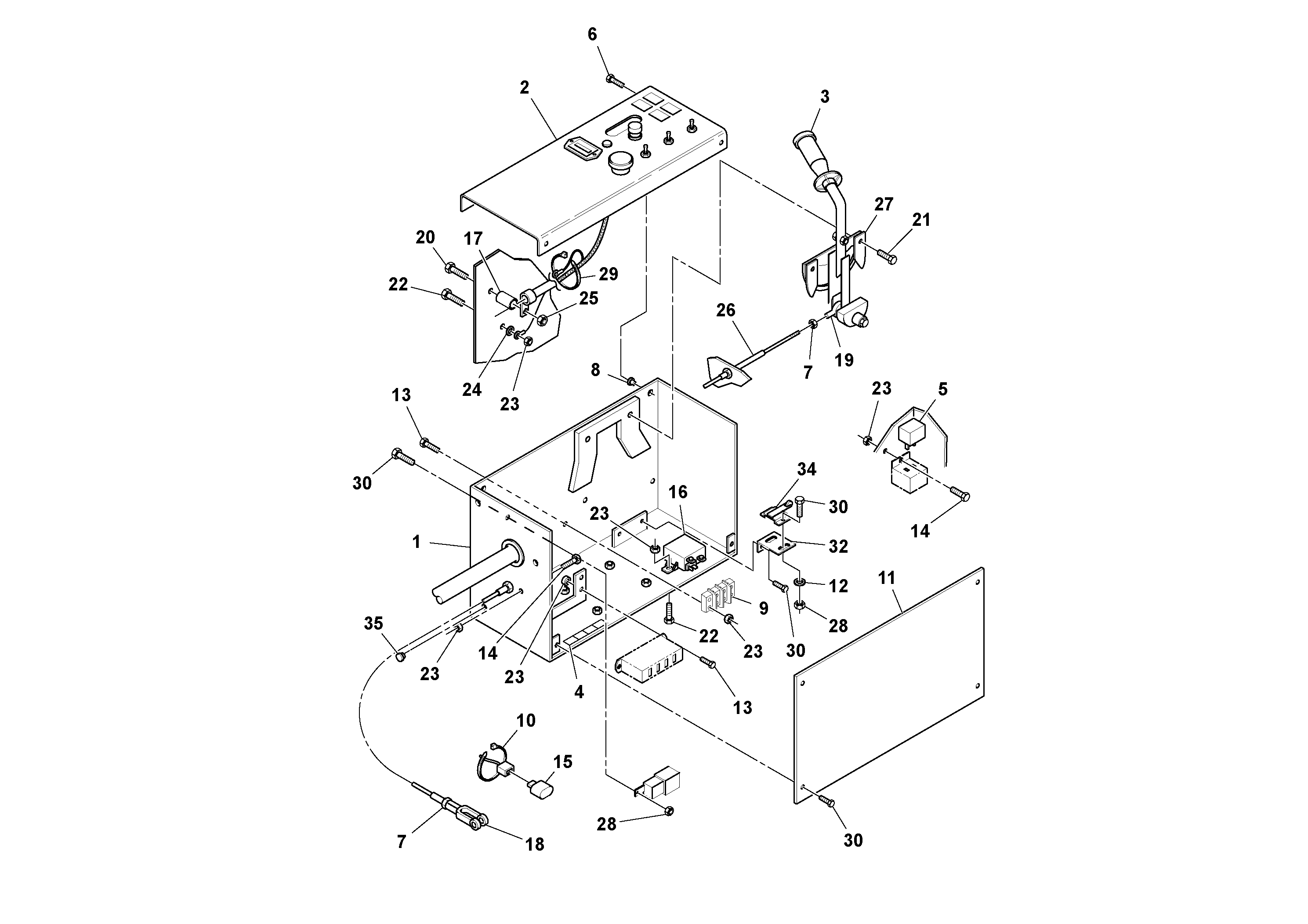 Схема запчастей Volvo PT125R S/N 197470- - 56799 Control Console Assembly 