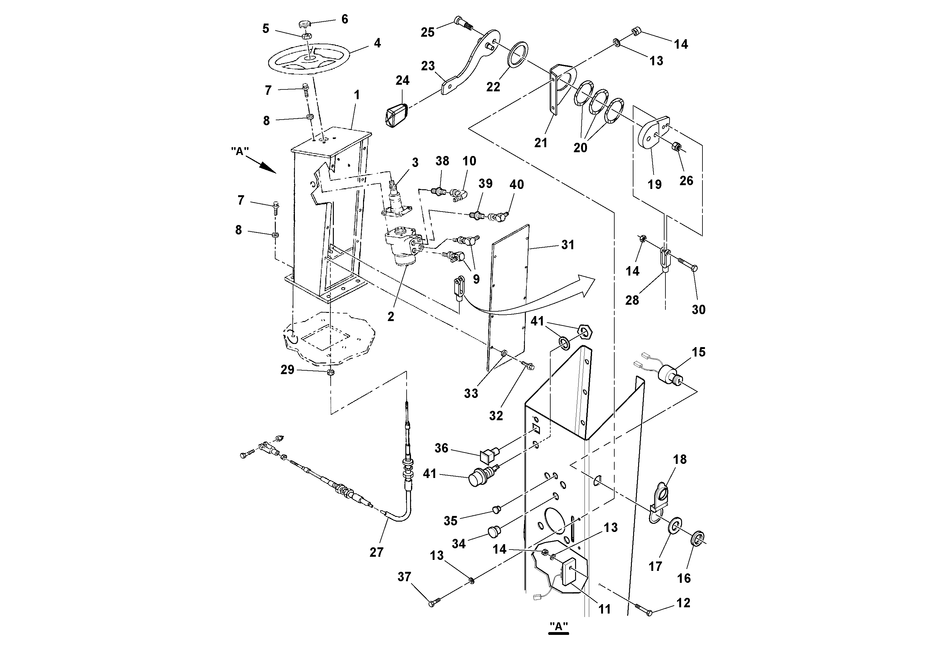 Схема запчастей Volvo PT125R S/N 197470- - 71379 Steering Console Assembly 