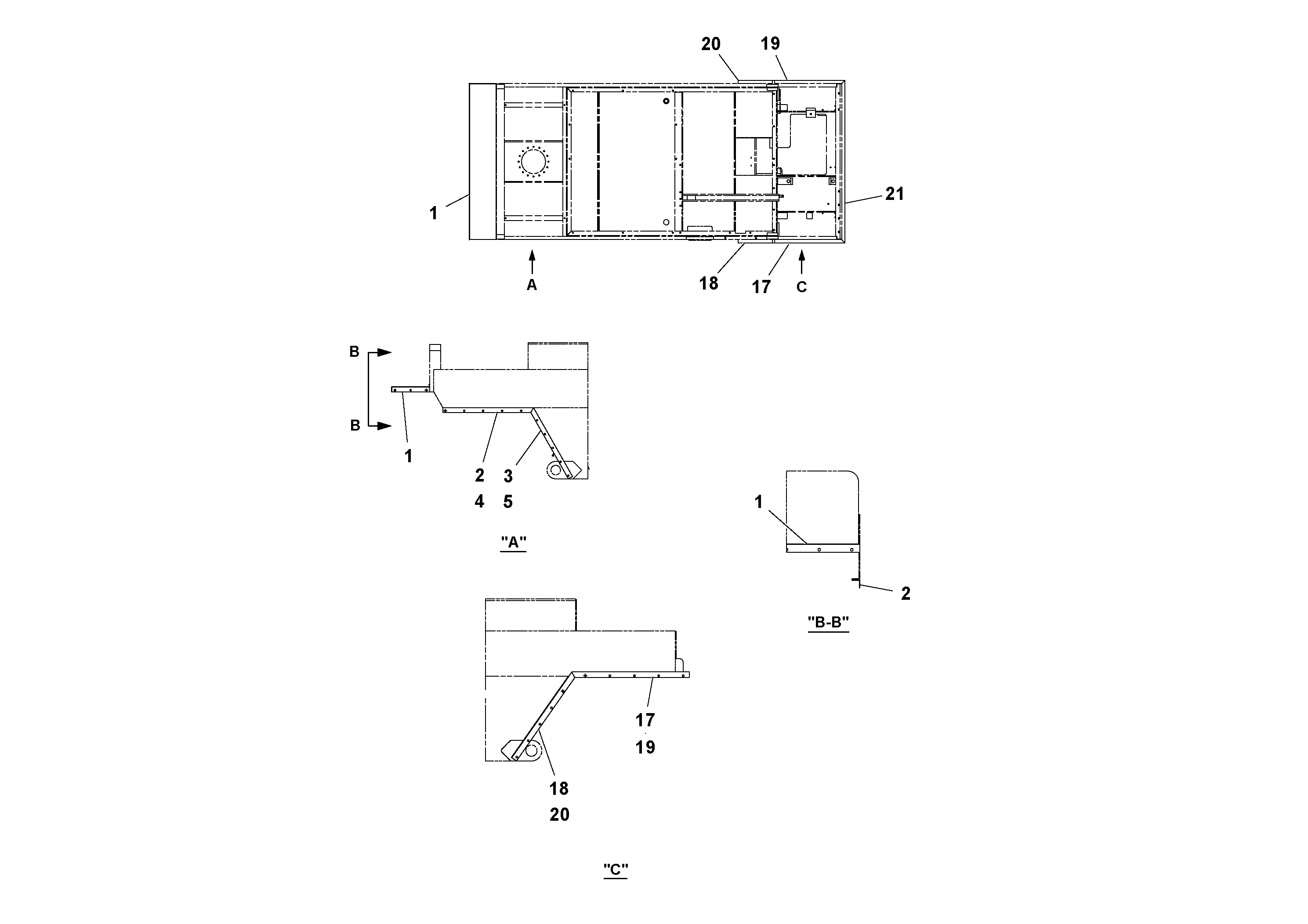 Схема запчастей Volvo PT125R S/N 197470- - 54915 Heat Shield Installation 
