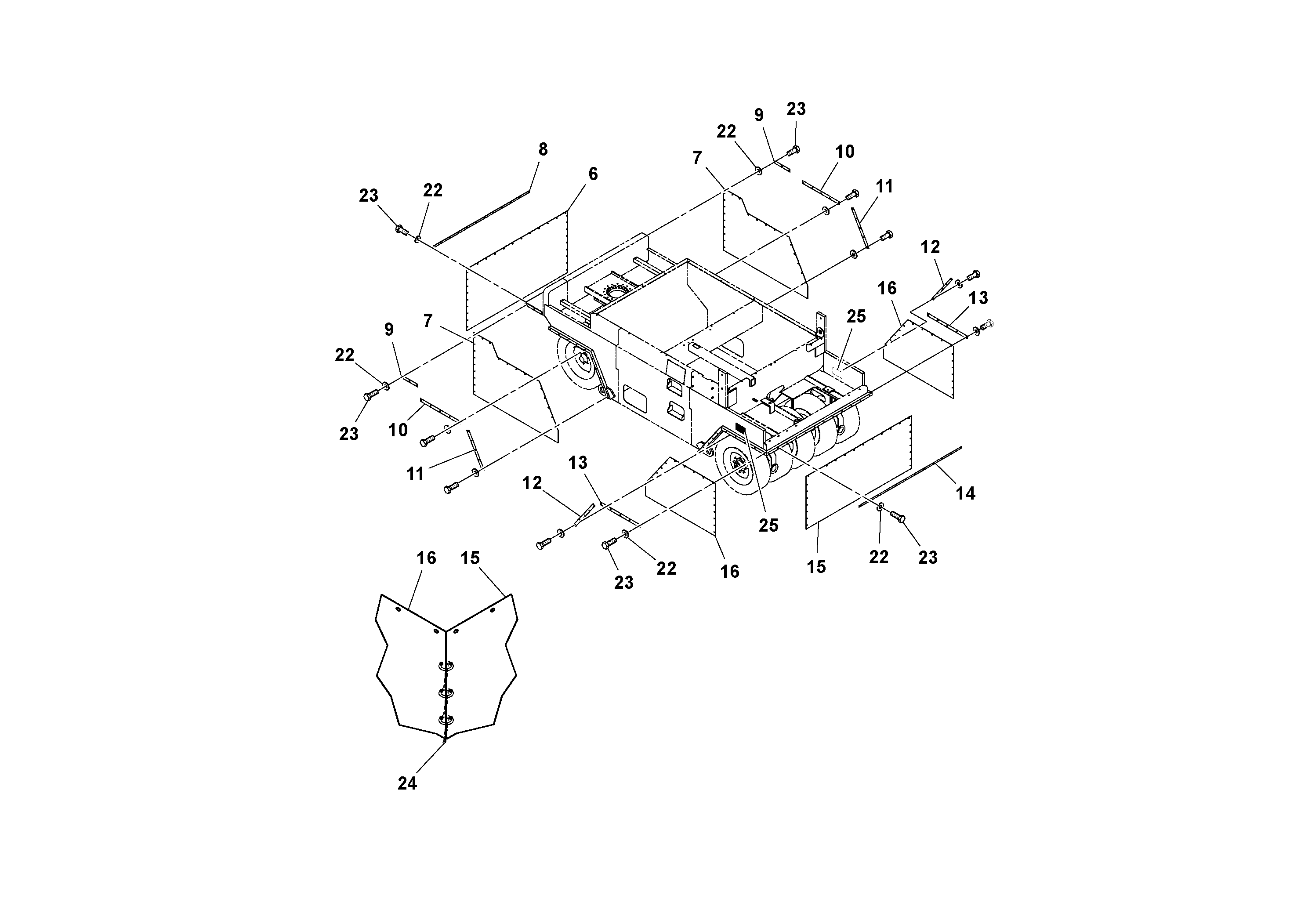 Схема запчастей Volvo PT125R S/N 197470- - 58719 Heat Shield Installation 