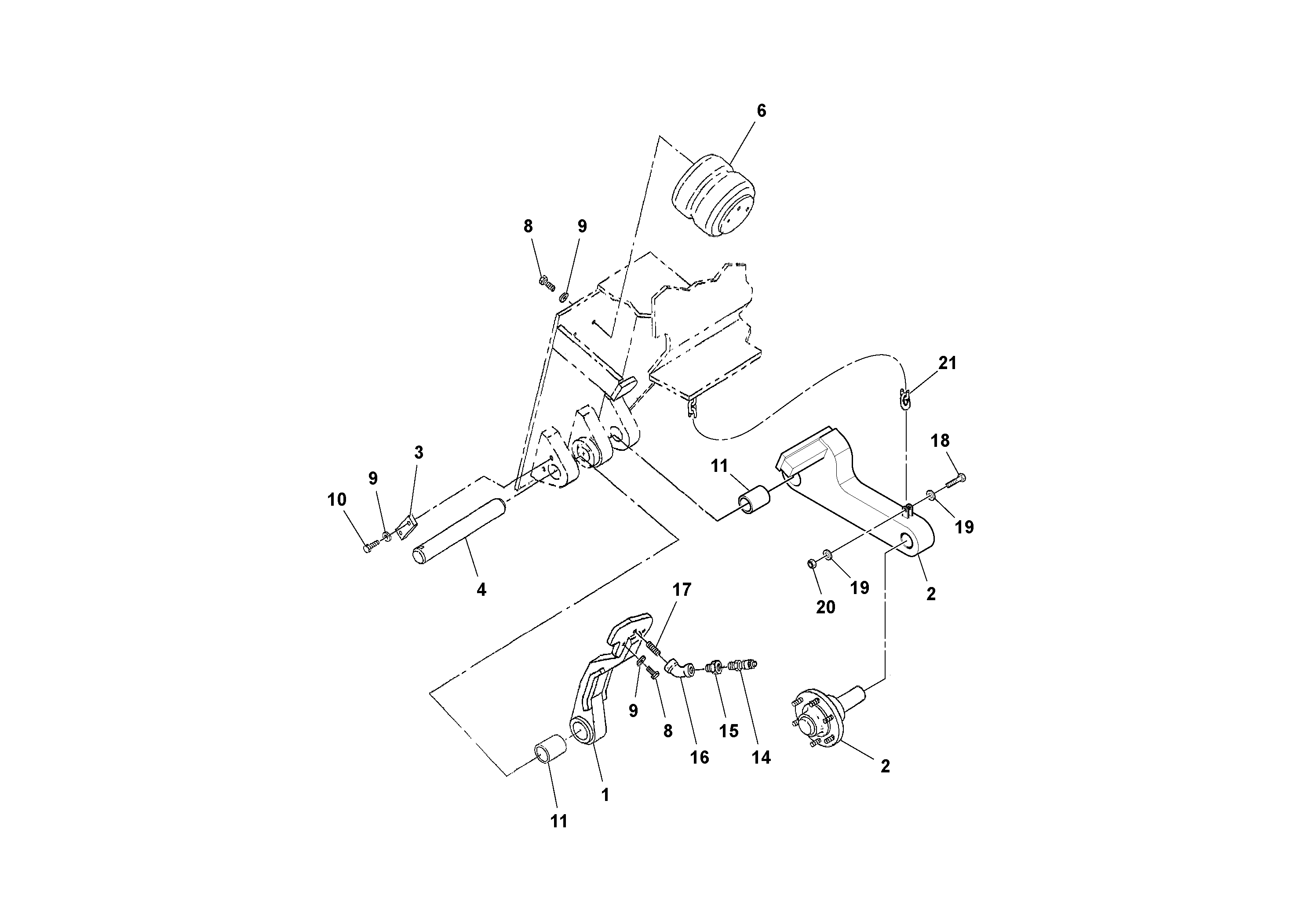 Схема запчастей Volvo PT125R S/N 197470- - 54916 Suspension System Installation 