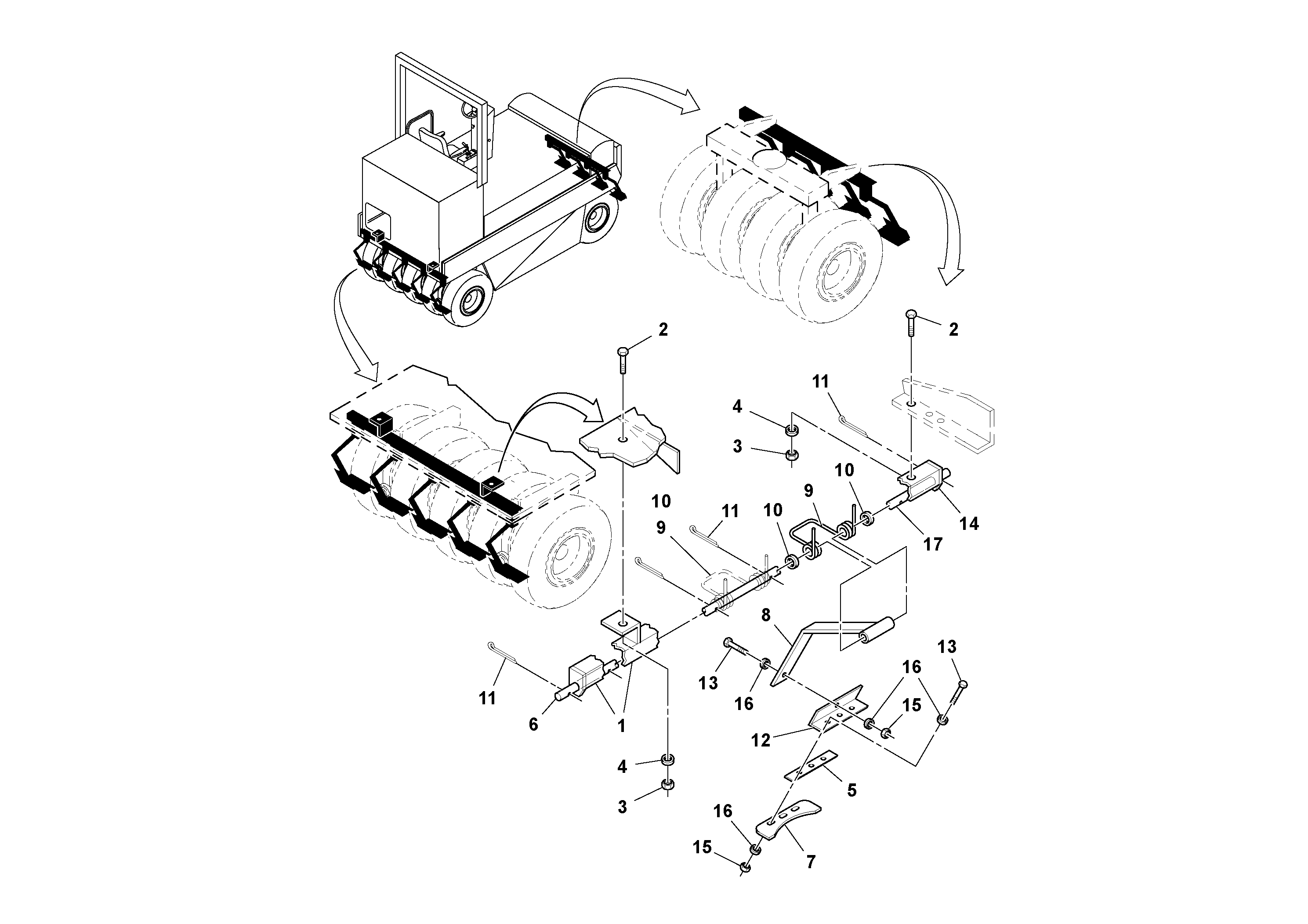Схема запчастей Volvo PT125R S/N 197470- - 56416 Nylon Scraper Installation 