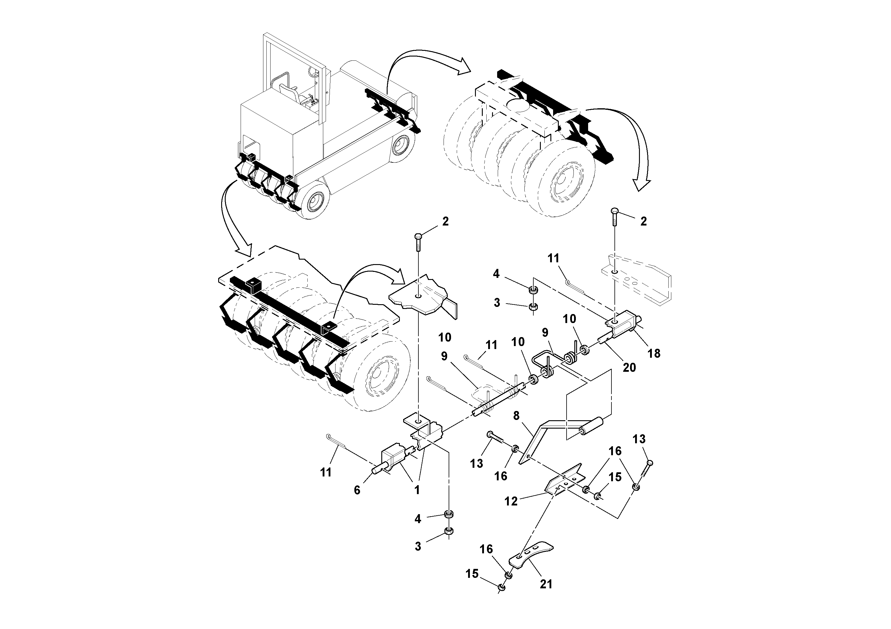 Схема запчастей Volvo PT125R S/N 197470- - 56418 Steel Scraper Installation 