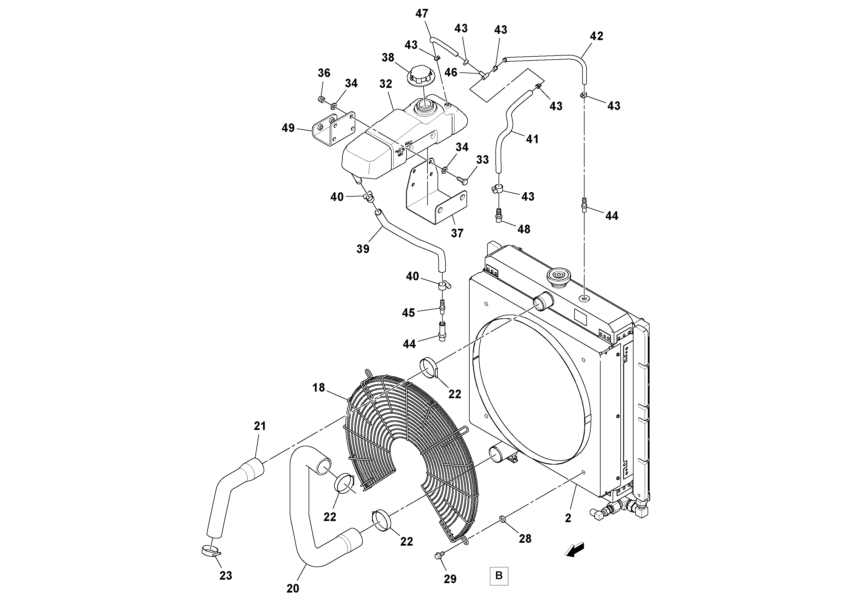 Схема запчастей Volvo PT125R S/N 197470- - 56677 Engine Cowling Installation 