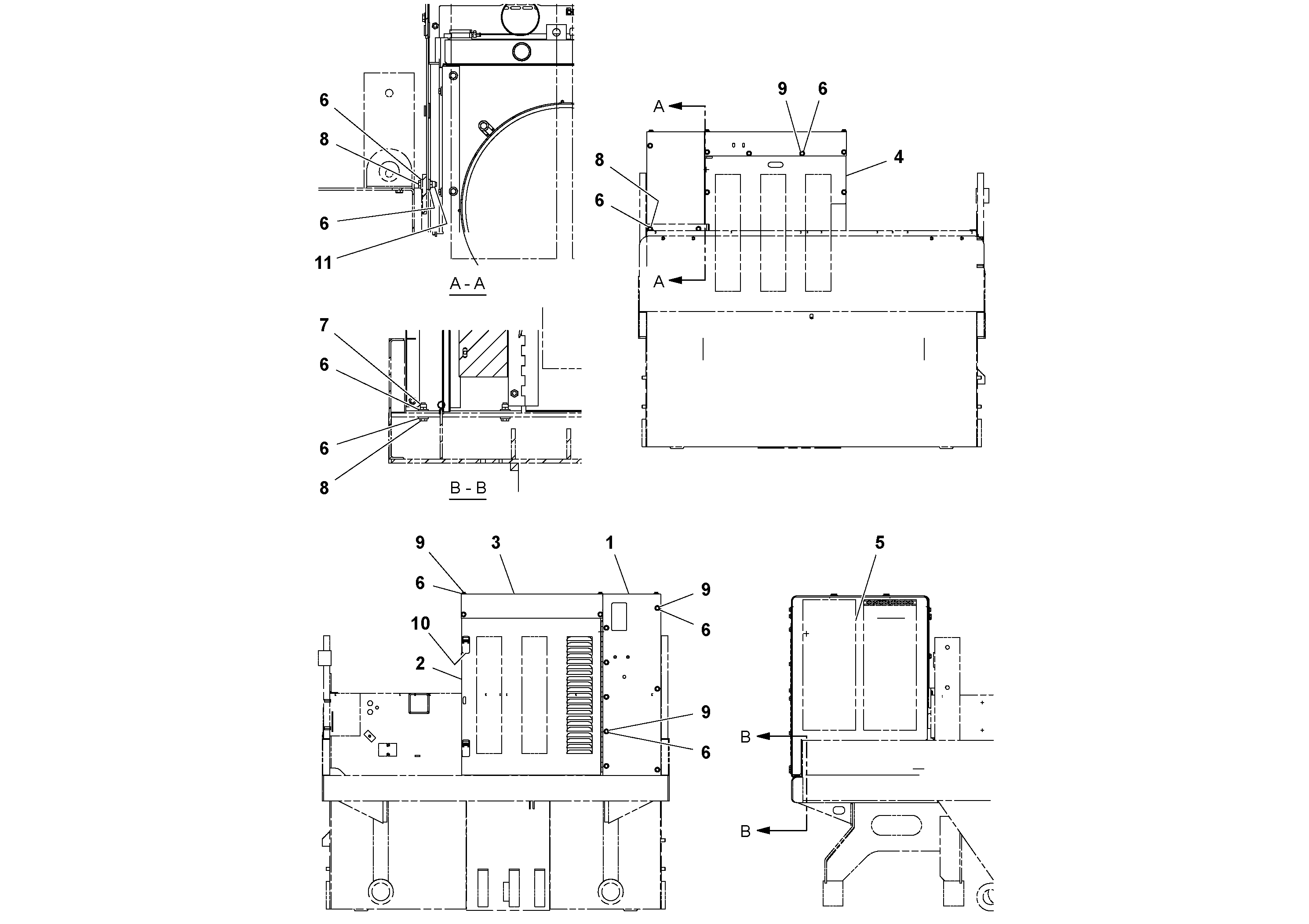 Схема запчастей Volvo PT125R S/N 197470- - 79868 Engine Cowling Installation 