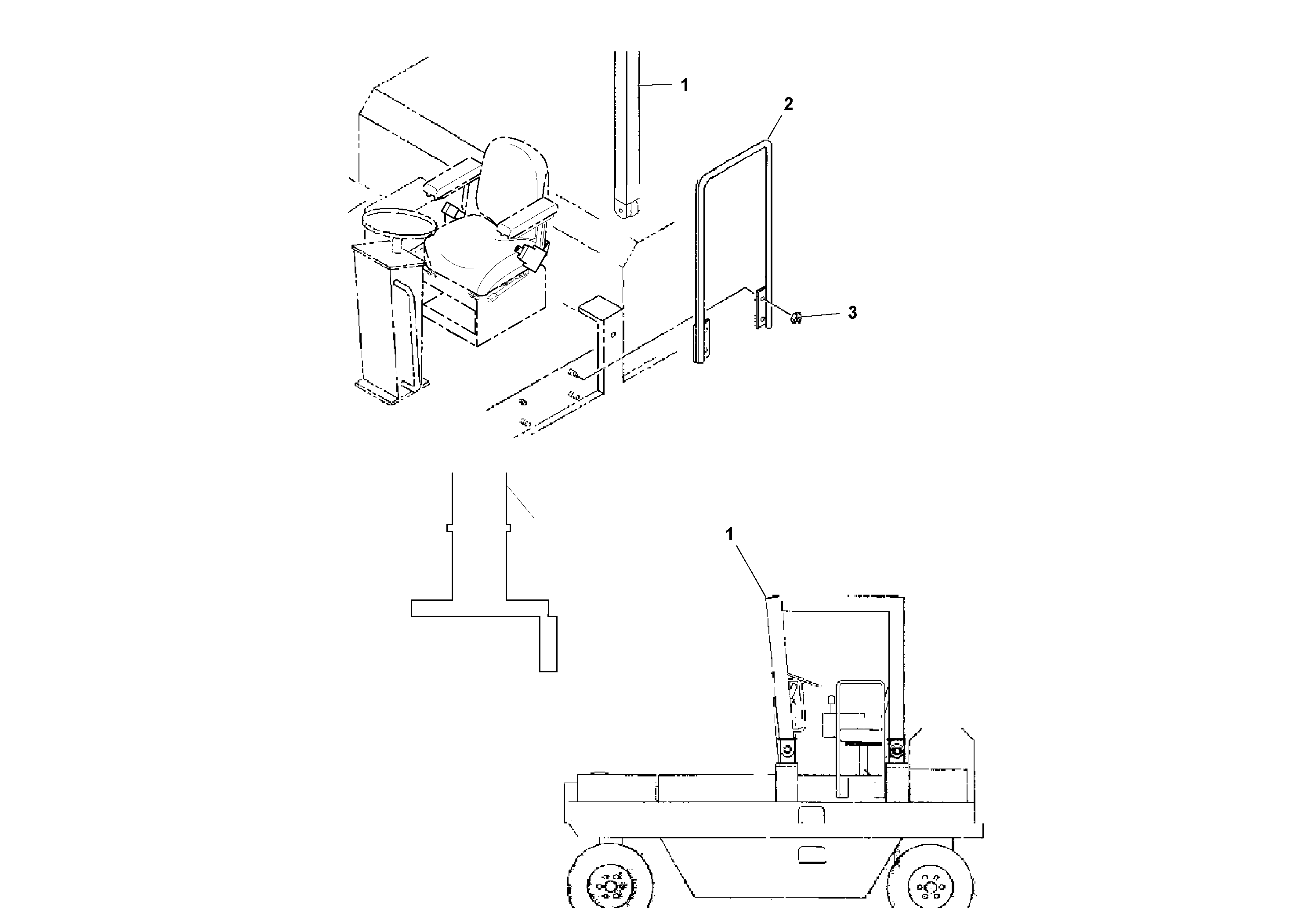 Схема запчастей Volvo PT125R S/N 197470- - 54923 Canopy ROPS and handrail installation 