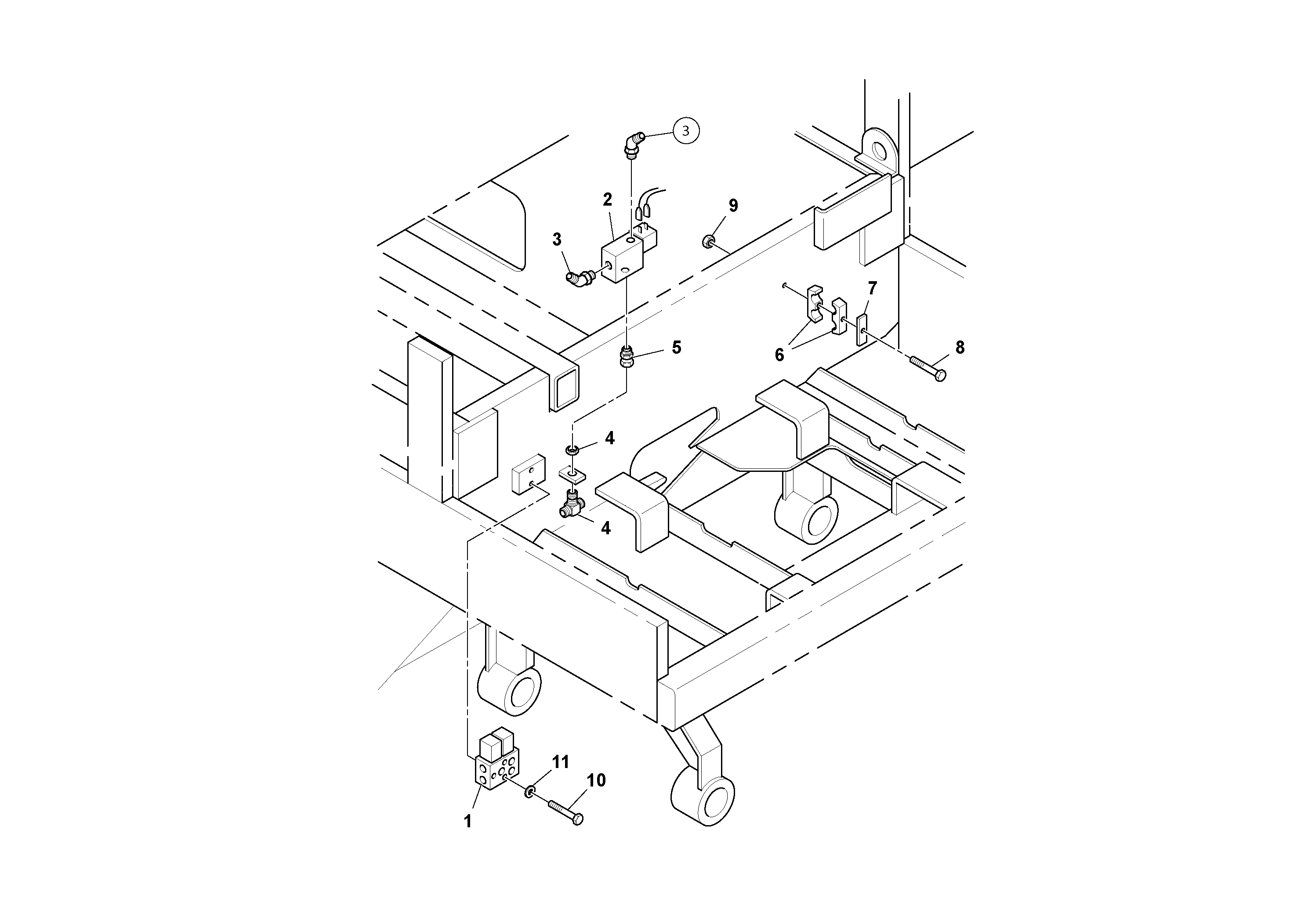 Схема запчастей Volvo PT125R S/N 197470- - 46850 Brake Switch And Two-speed Valve Installation 