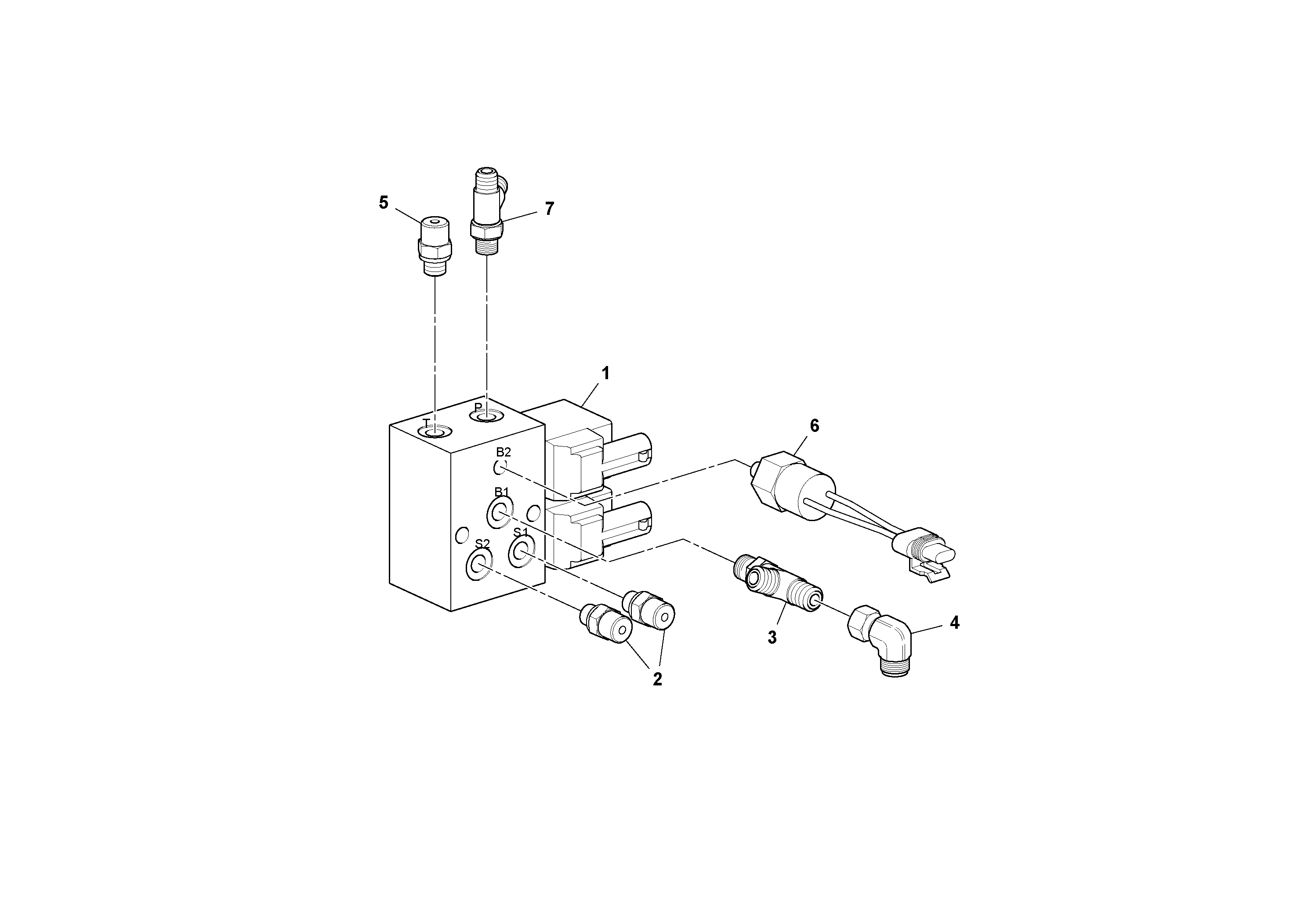 Схема запчастей Volvo PT125R S/N 197470- - 58721 Brake Valve Assembly 