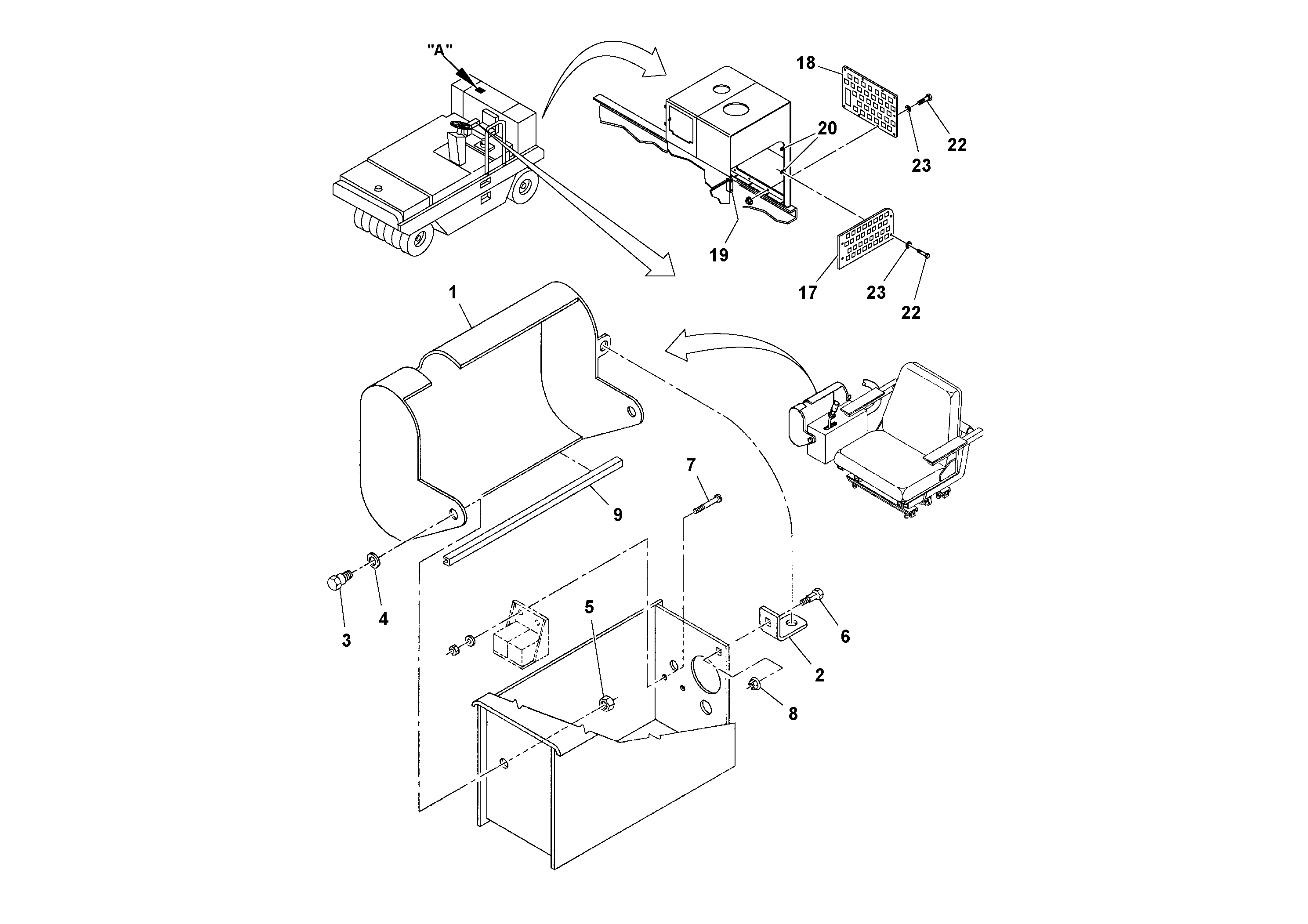 Схема запчастей Volvo PT125R S/N 197470- - 37520 Vandal Kit Installation 