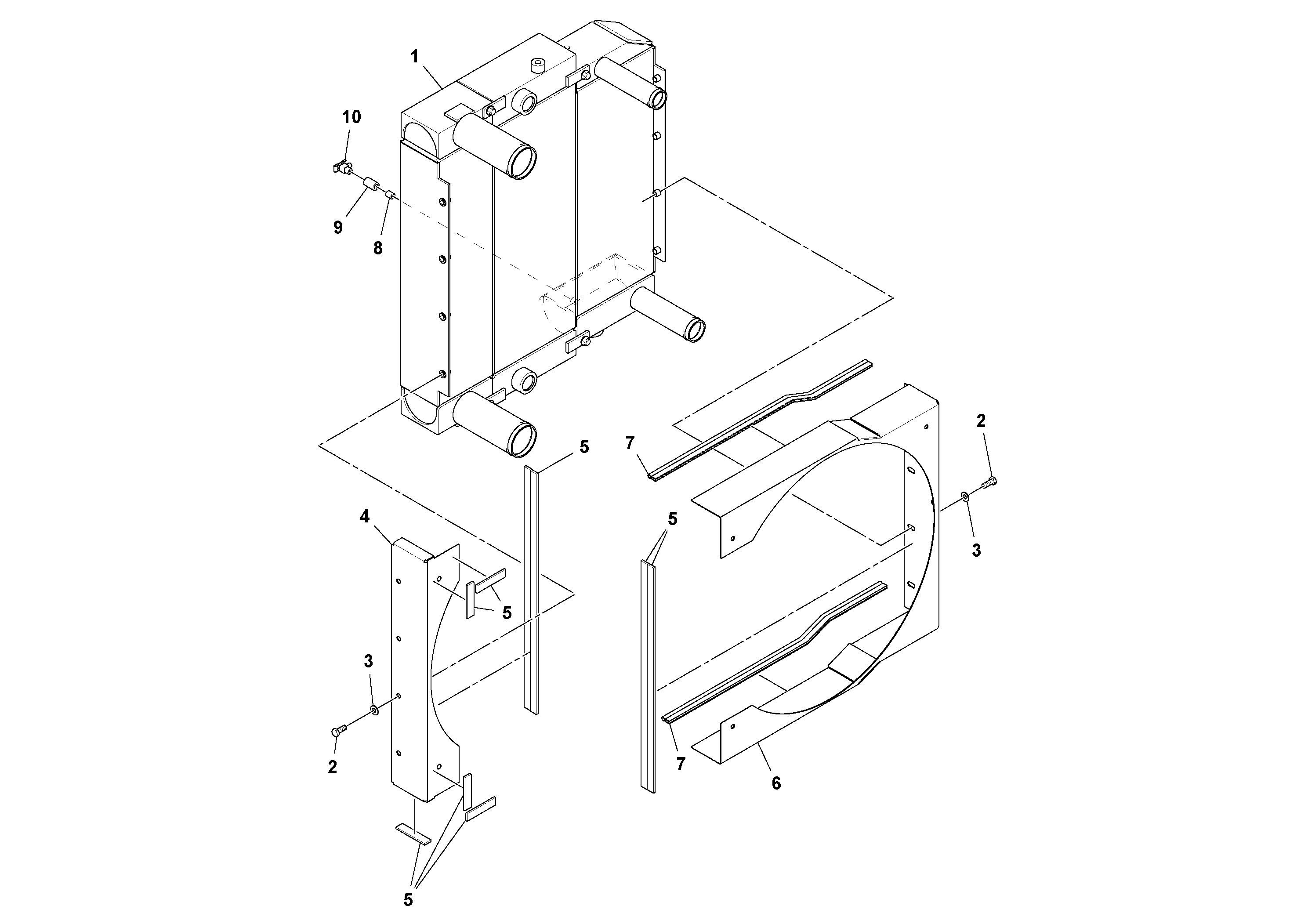 Схема запчастей Volvo DD90/DD90HF S/N 197375 - - 92476 Cooling Package Assembly 