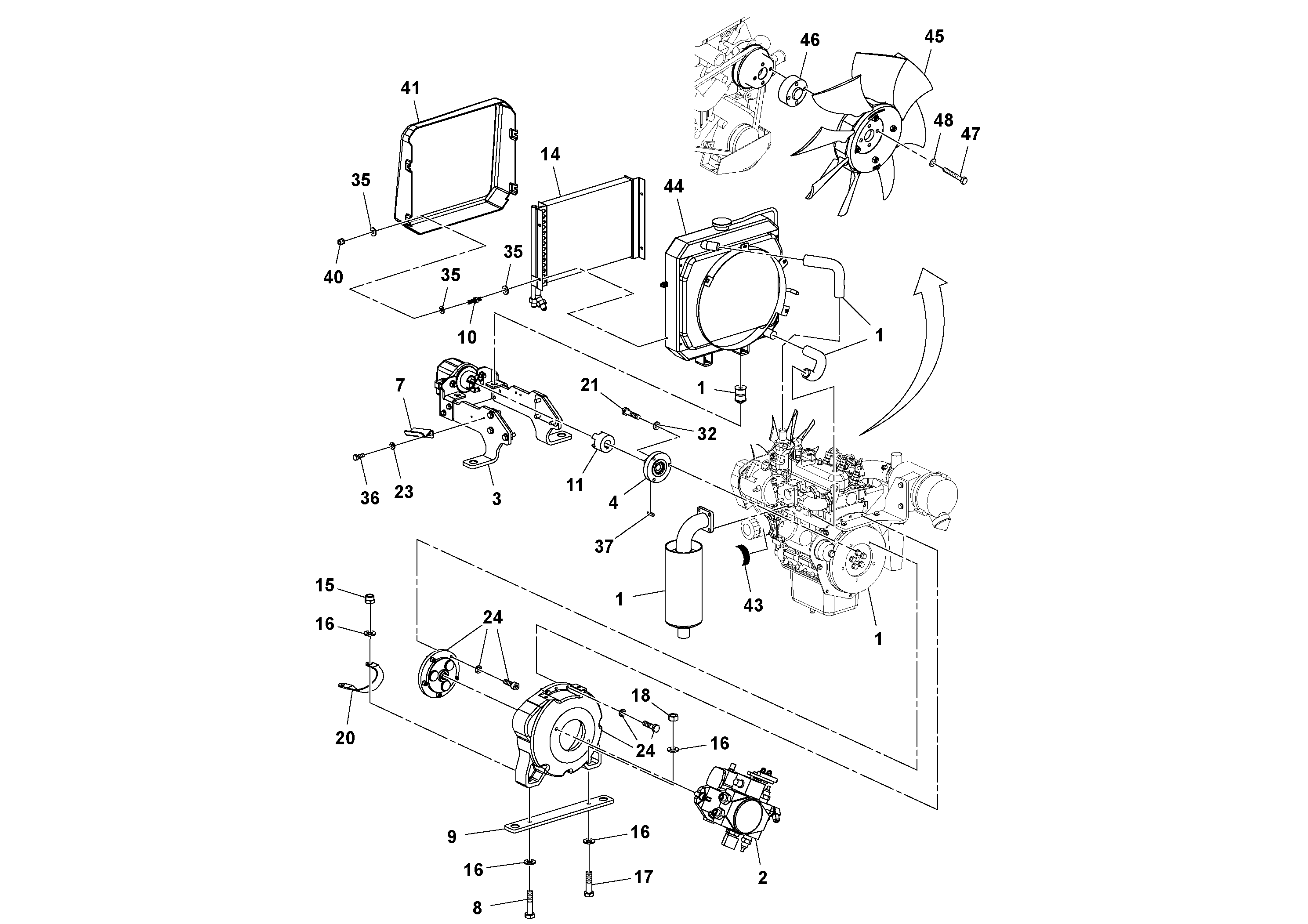 Схема запчастей Volvo DD14S/DD16 S/N 197600 - - 78873 Двигатель в сборе 