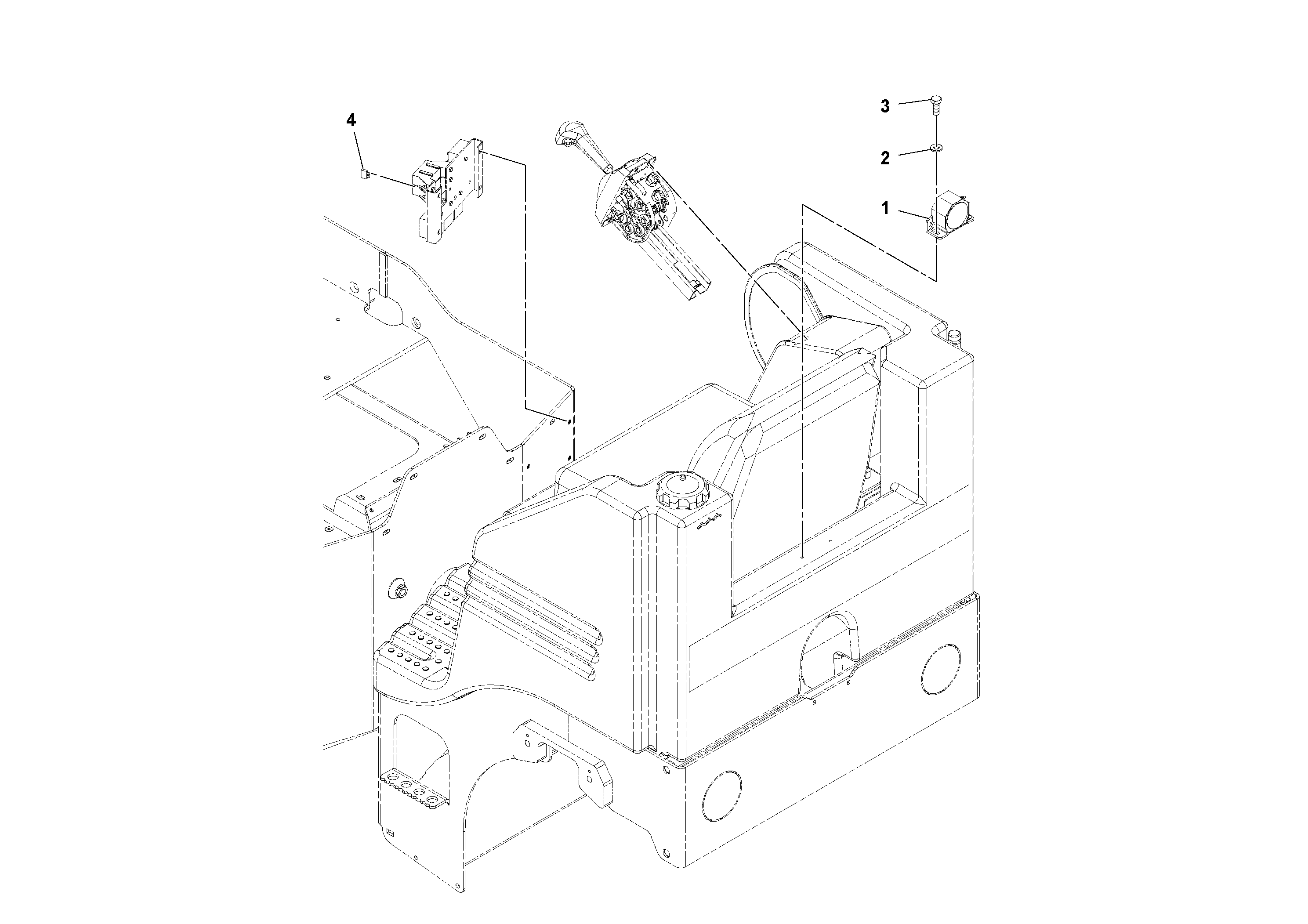 Схема запчастей Volvo DD14S/DD16 S/N 197600 - - 79945 Back-up Alarm Installation 