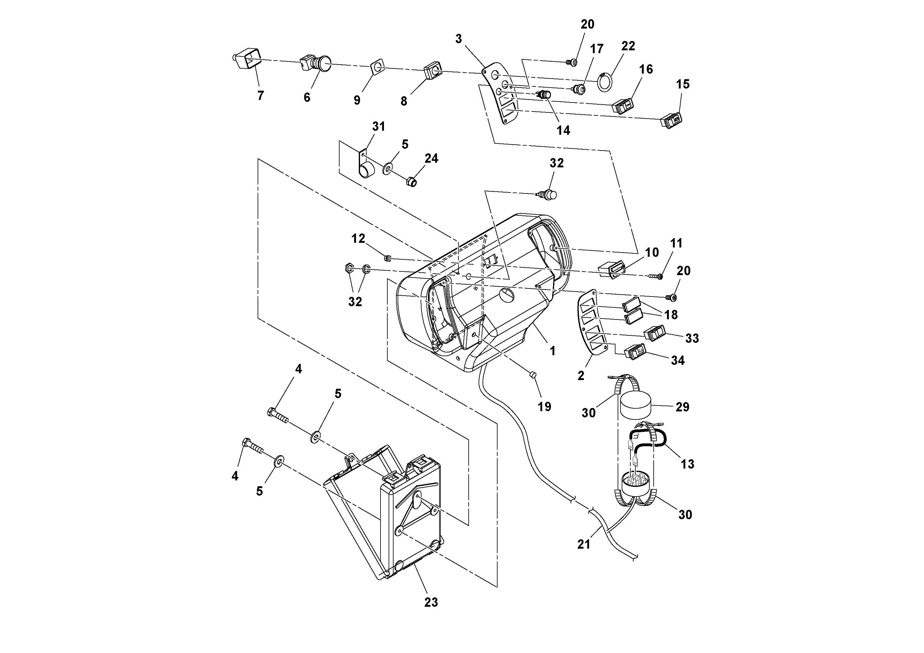 Схема запчастей Volvo DD14S/DD16 S/N 197600 - - 77240 Console Assembly 