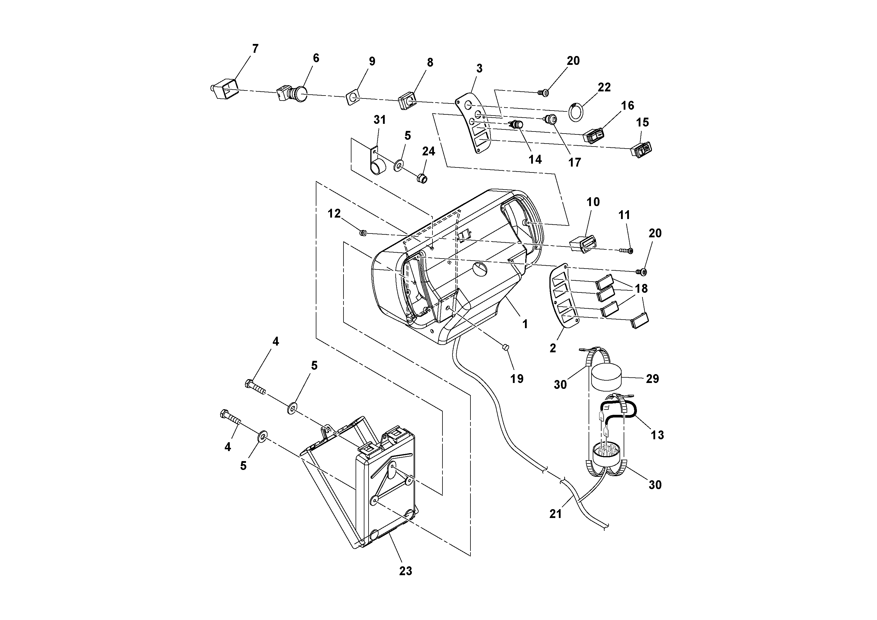Схема запчастей Volvo DD14S/DD16 S/N 197600 - - 80405 Console Assembly 