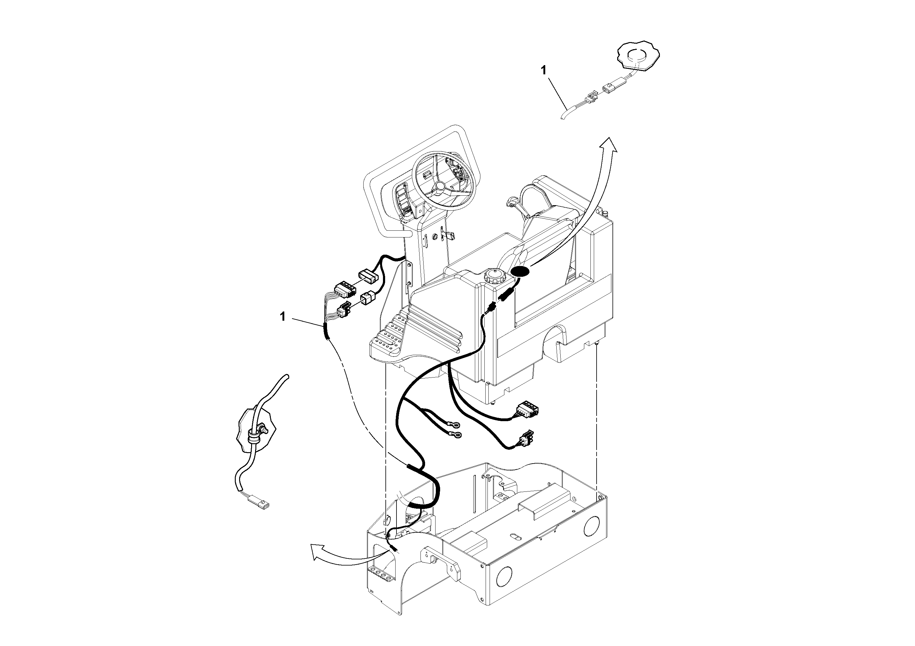 Схема запчастей Volvo DD14S/DD16 S/N 197600 - - 75887 Cable Harness Installation 