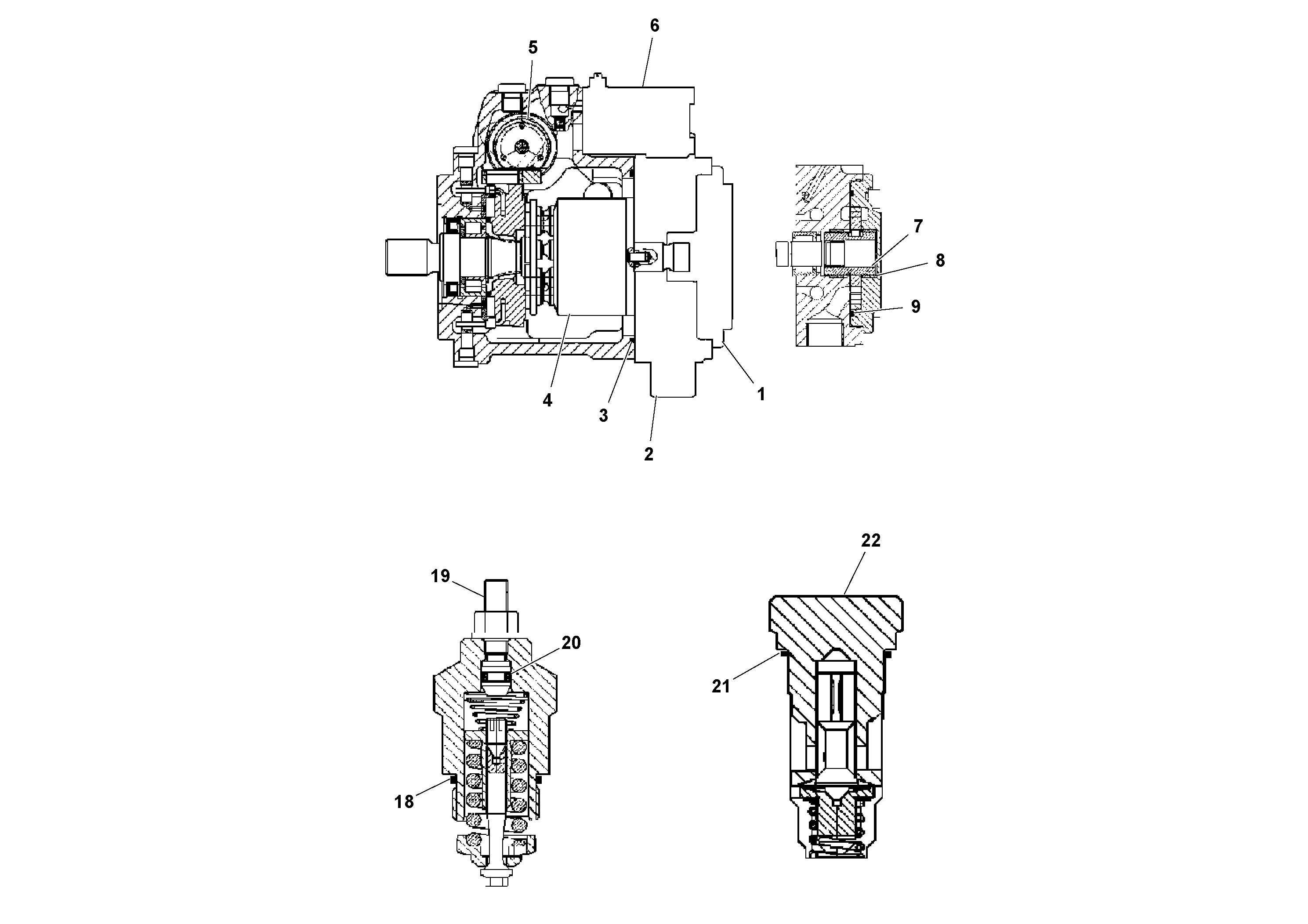 Схема запчастей Volvo DD14S/DD16 S/N 197600 - - 73336 Propulsion Pump 
