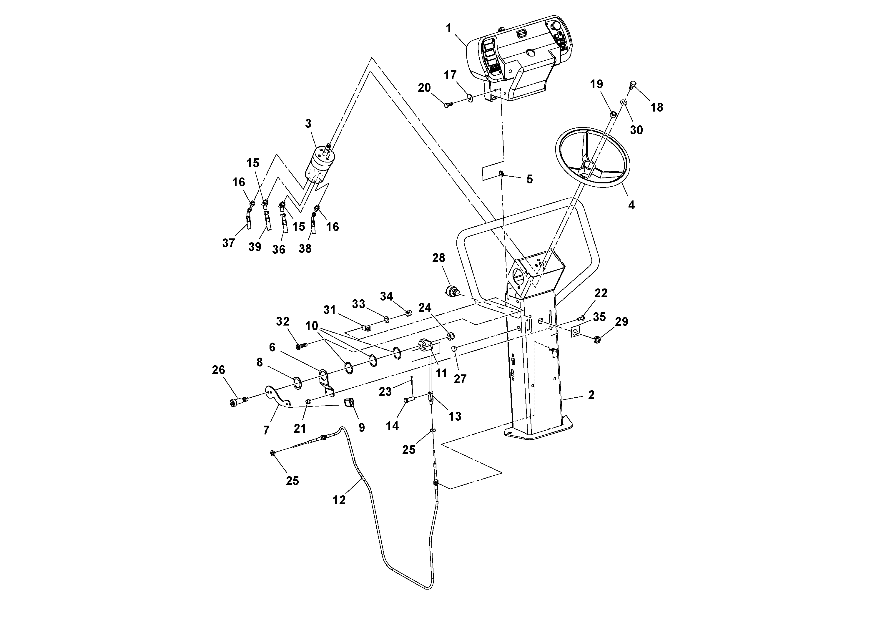 Схема запчастей Volvo DD14S/DD16 S/N 197600 - - 74462 Pedestal Assembly 