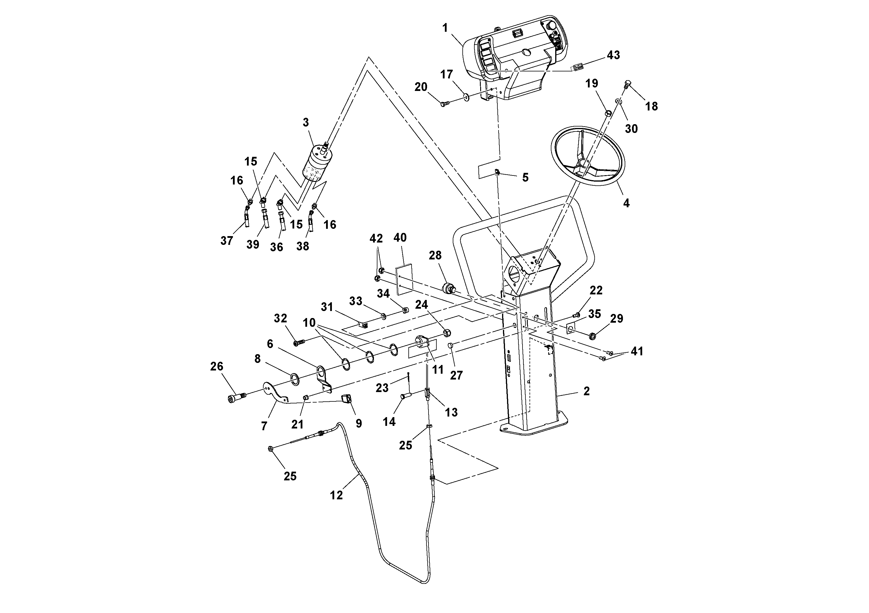 Схема запчастей Volvo DD14S/DD16 S/N 197600 - - 77012 Pedestal Assembly 