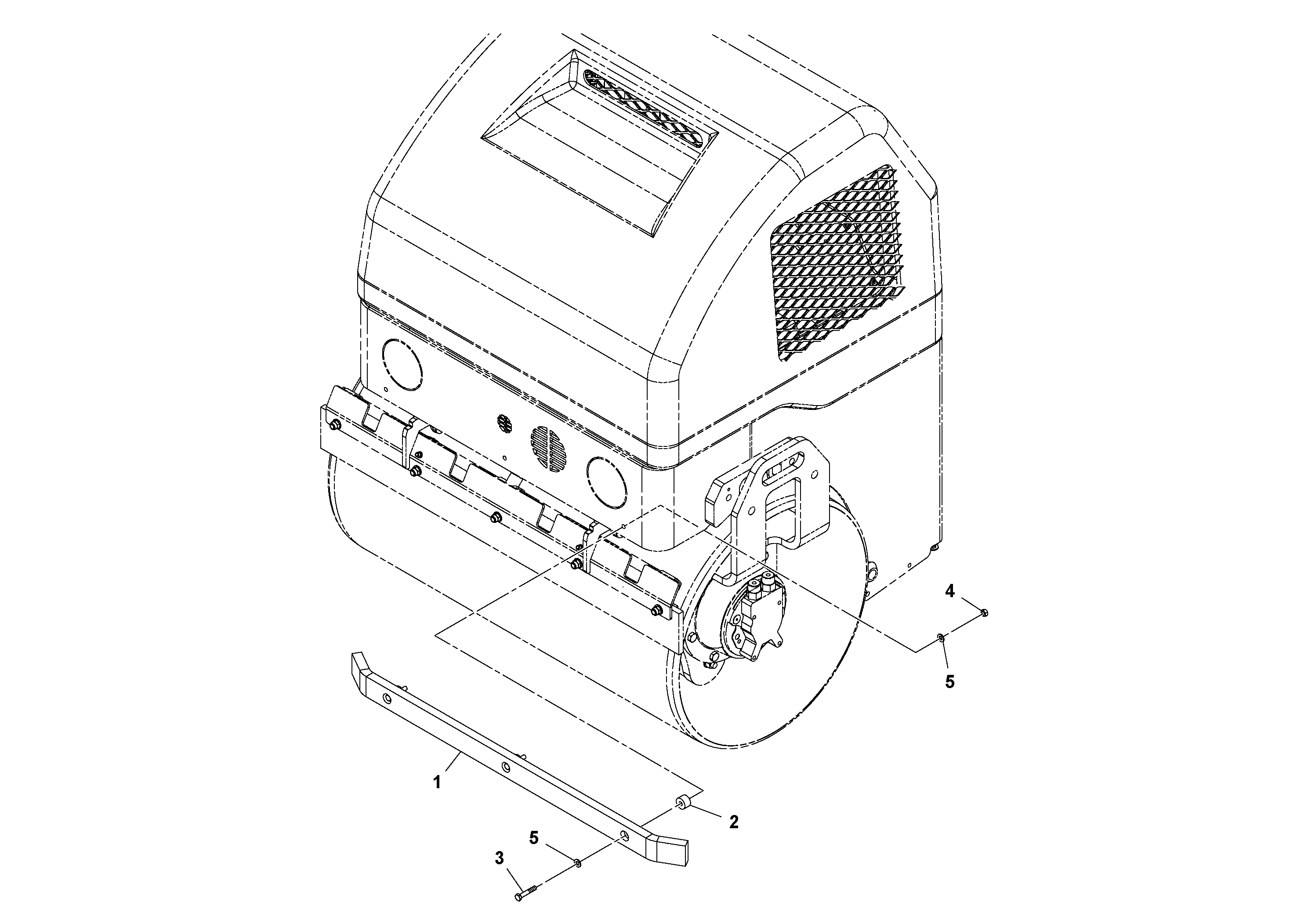 Схема запчастей Volvo DD14S/DD16 S/N 197600 - - 77447 Front Bumper Installation 