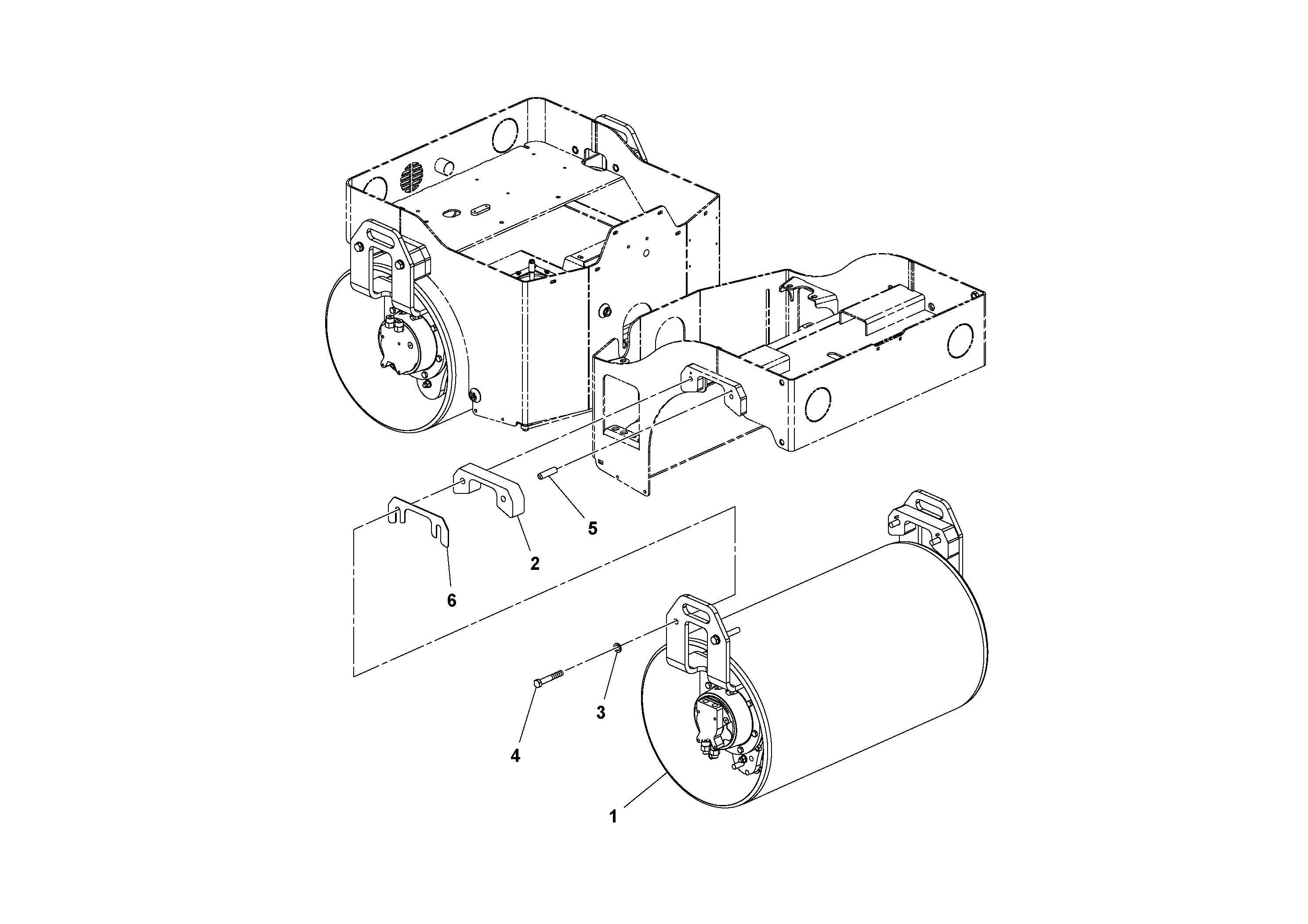 Схема запчастей Volvo DD14S/DD16 S/N 197600 - - 79683 Drum Installation 