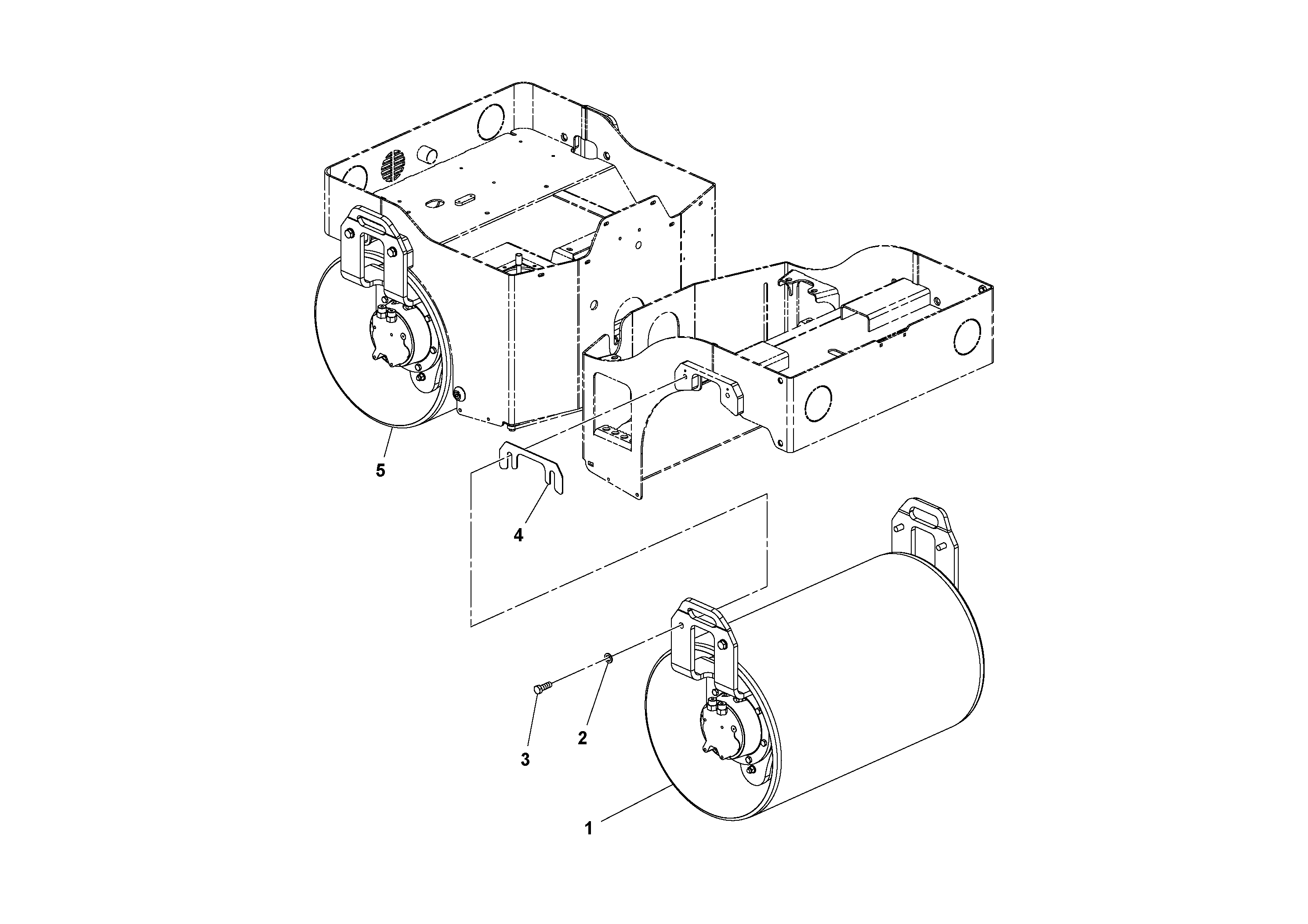 Схема запчастей Volvo DD14S/DD16 S/N 197600 - - 80337 Drum Installation 