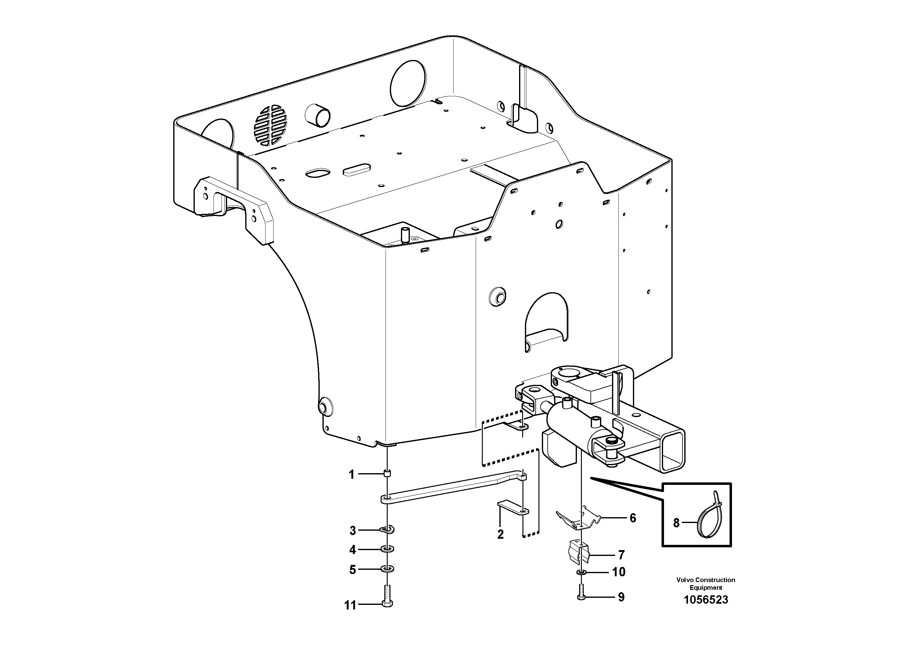 Схема запчастей Volvo DD14S/DD16 S/N 197600 - - 80470 Hood and Trim Installation 