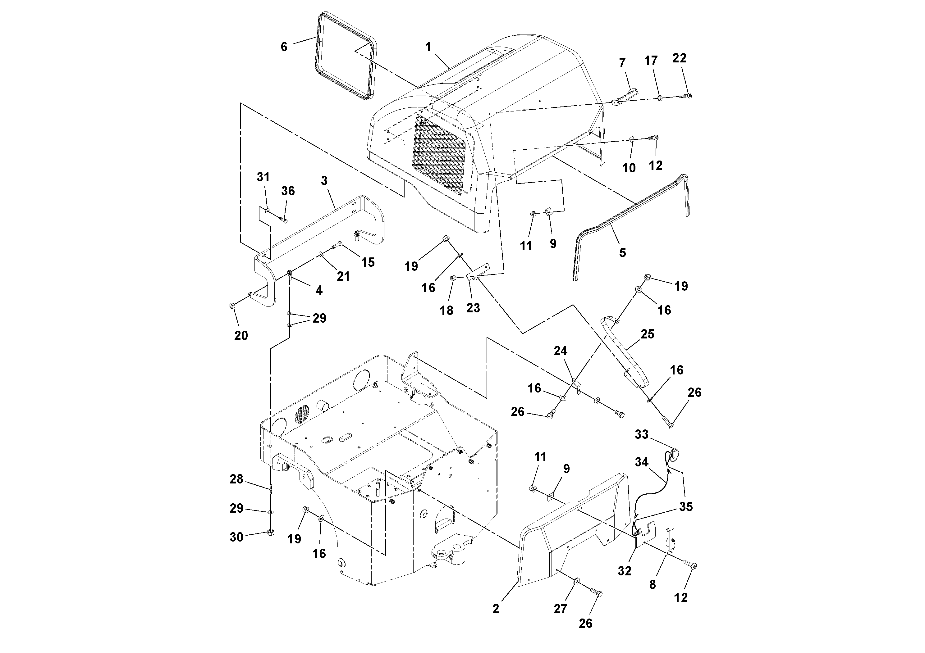 Схема запчастей Volvo DD14S/DD16 S/N 197600 - - 80676 Hood and Trim Installation 