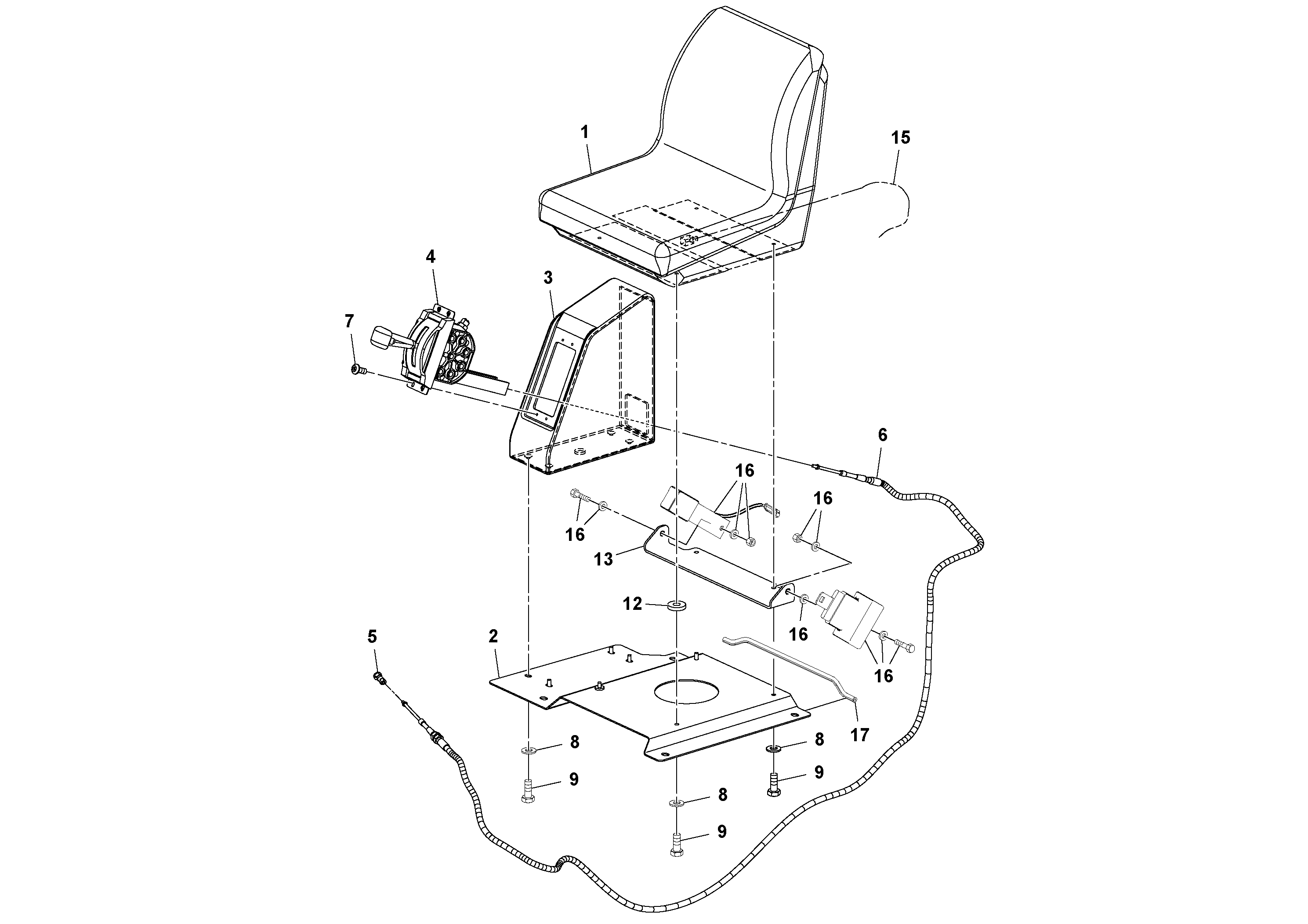 Схема запчастей Volvo DD14S/DD16 S/N 197600 - - 76602 Seat Assembly 