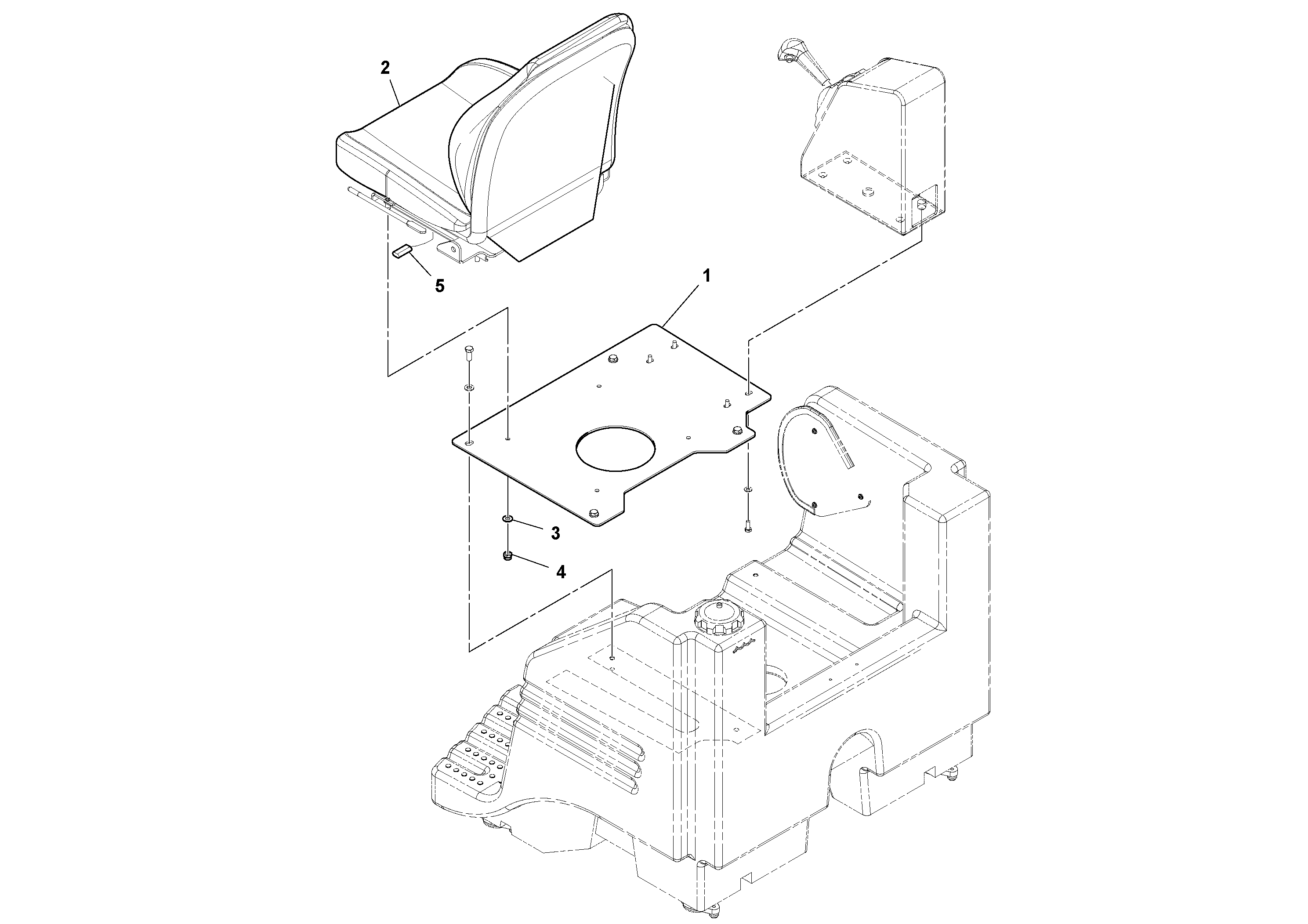 Схема запчастей Volvo DD14S/DD16 S/N 197600 - - 78614 Suspension seat installation 